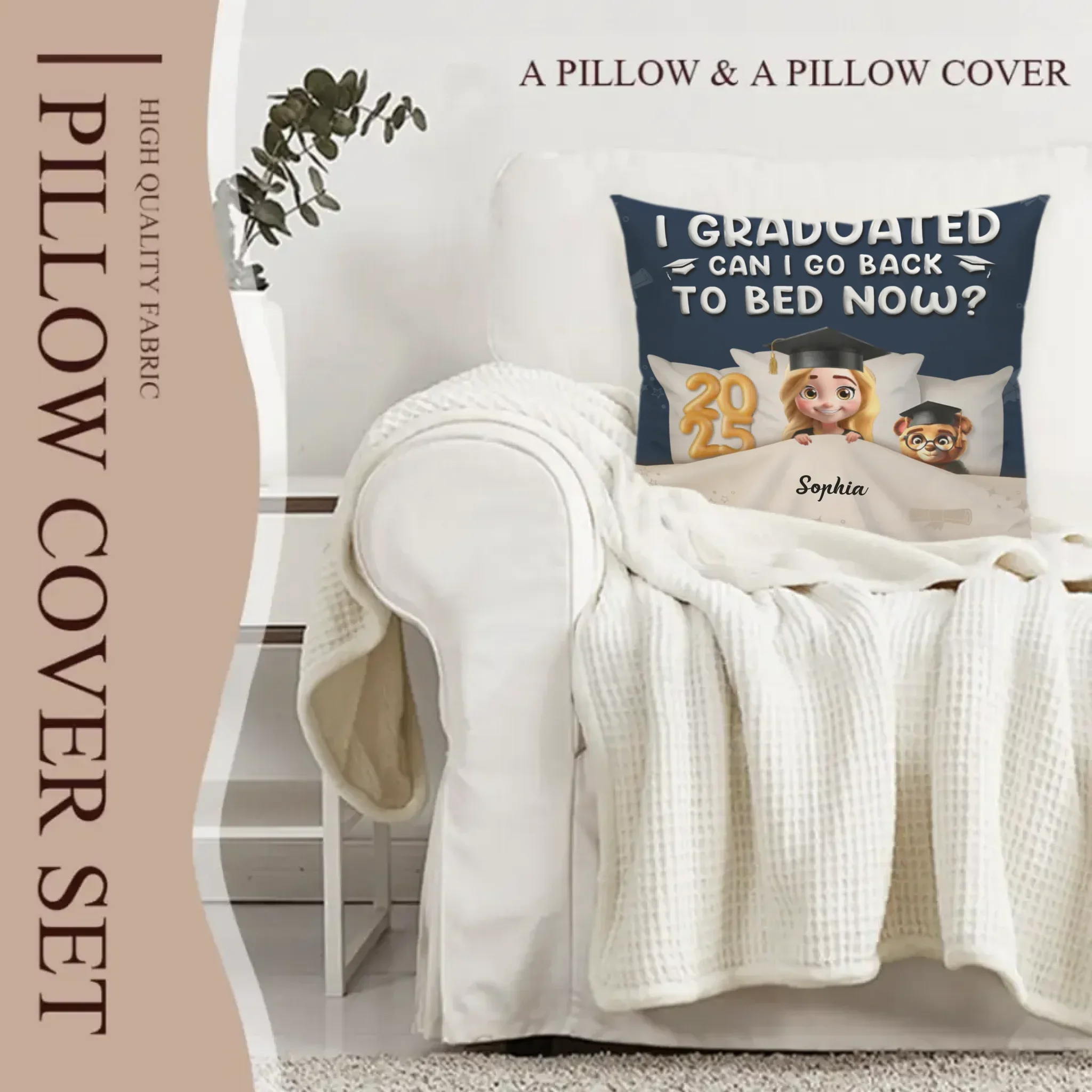 Graduated Can I Go Back To Bed Now - Personalized Pillow - Joliny