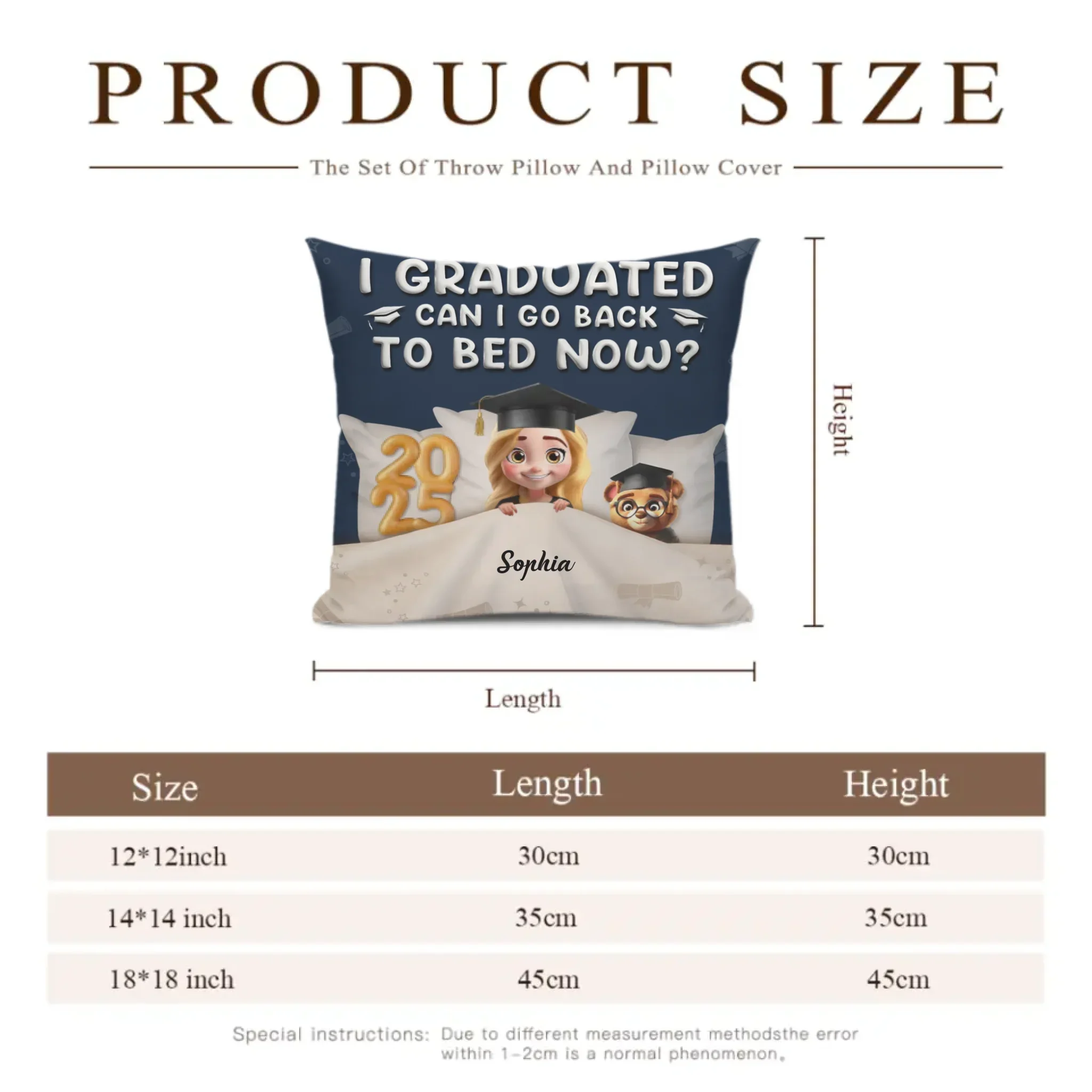 Graduated Can I Go Back To Bed Now - Personalized Pillow - Joliny