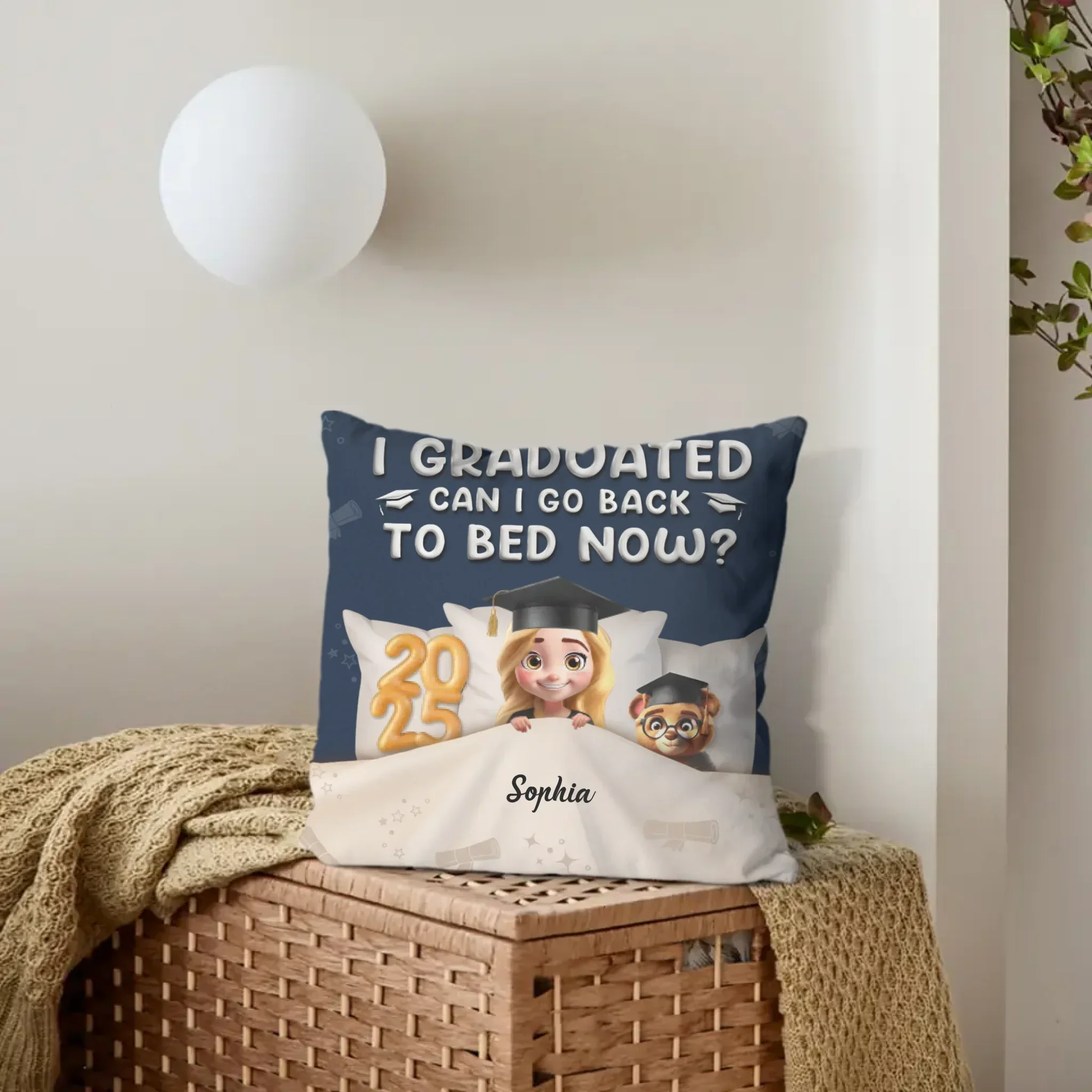 Graduated Can I Go Back To Bed Now - Personalized Pillow - Joliny