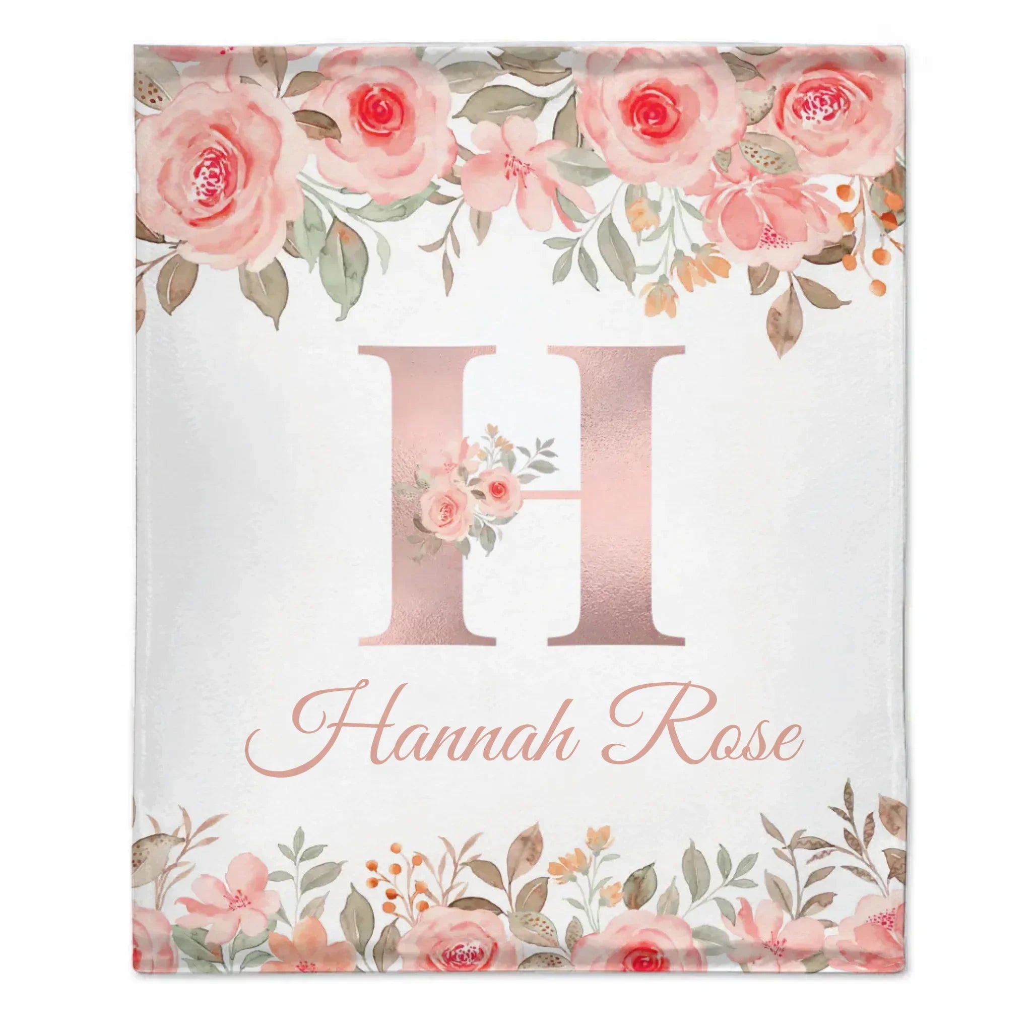 Customized Floral blanket - Personalized Name - Gifts for Beautiful Person - Joliny