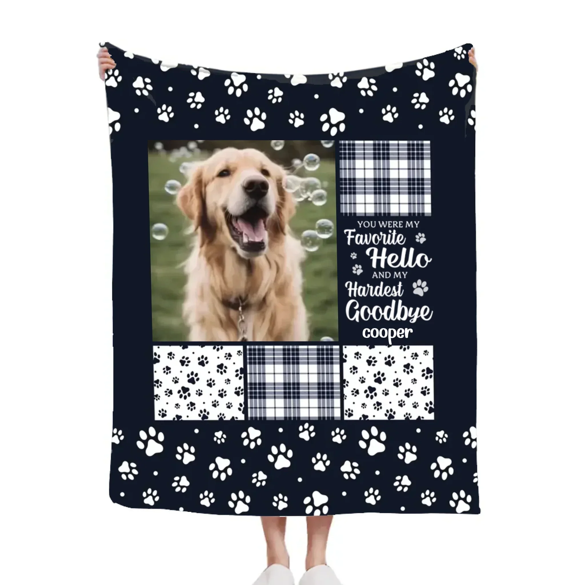 You Were My Favorite Hello and My Hardest Goodbye - Customized Pet Photo Blanket - Joliny