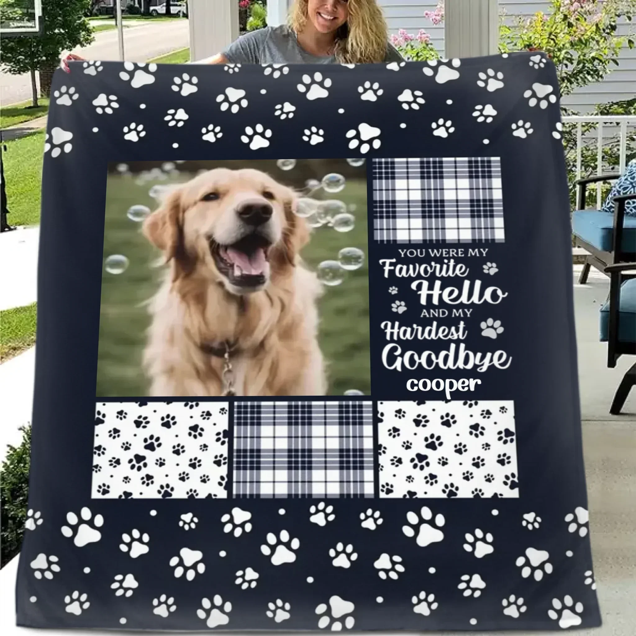 You Were My Favorite Hello and My Hardest Goodbye - Customized Pet Photo Blanket - Joliny