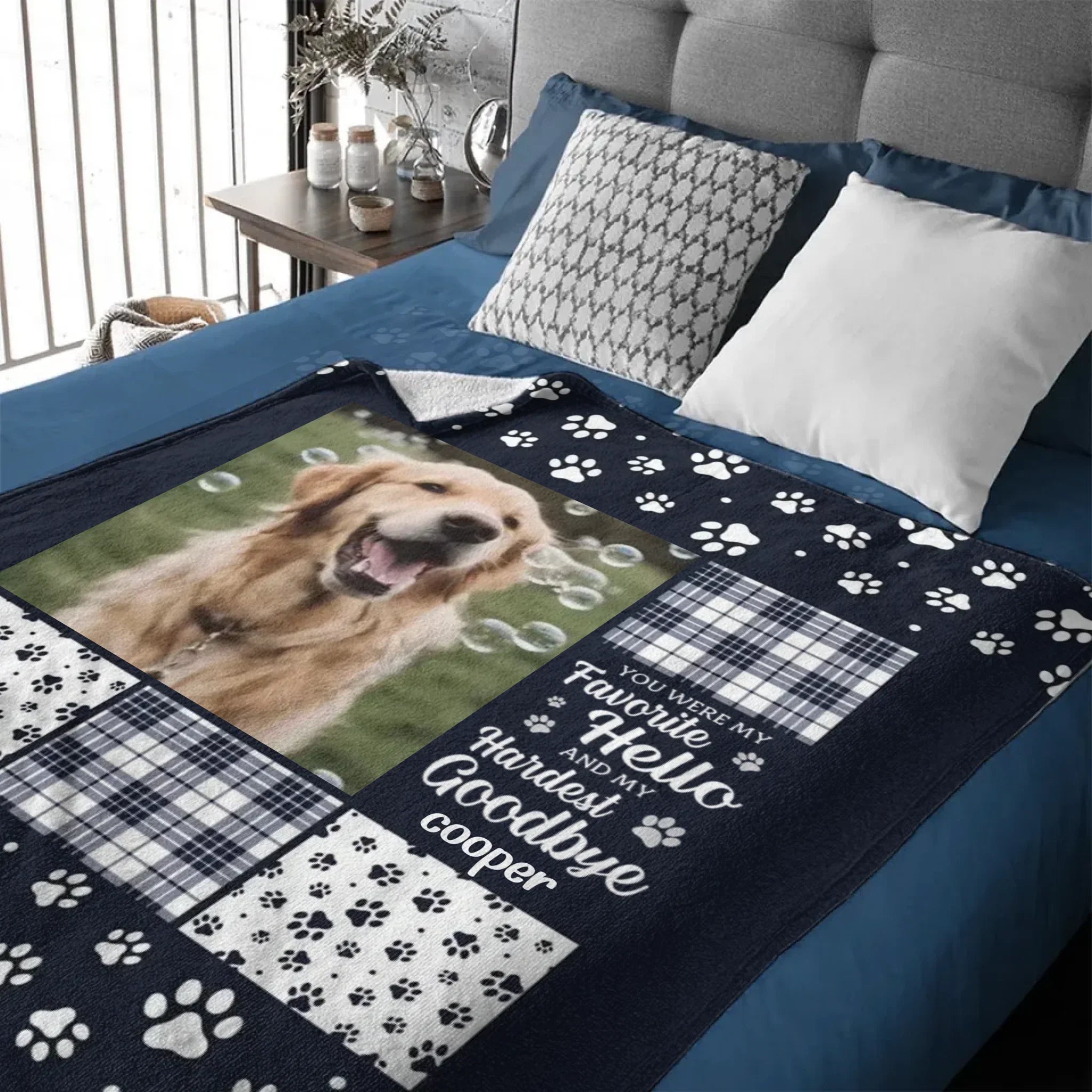 You Were My Favorite Hello and My Hardest Goodbye - Customized Pet Photo Blanket - Joliny