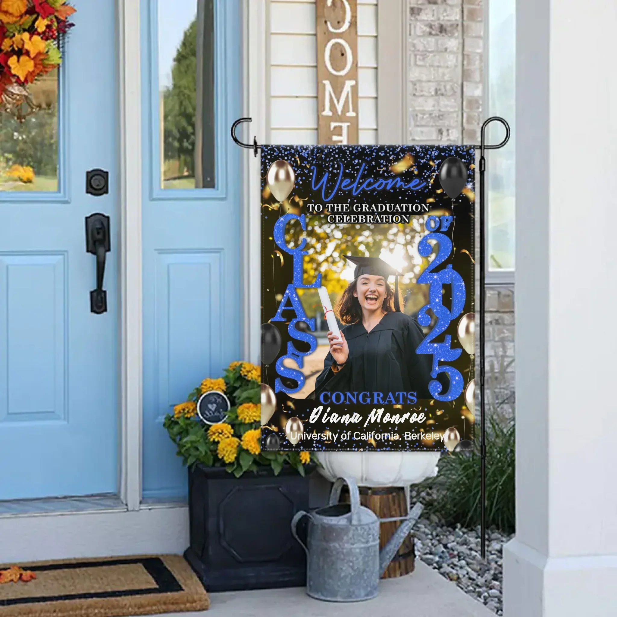 Graduation Welcome Flag – Custom Grad Party Decor – Celebrate Our Grads - Joliny