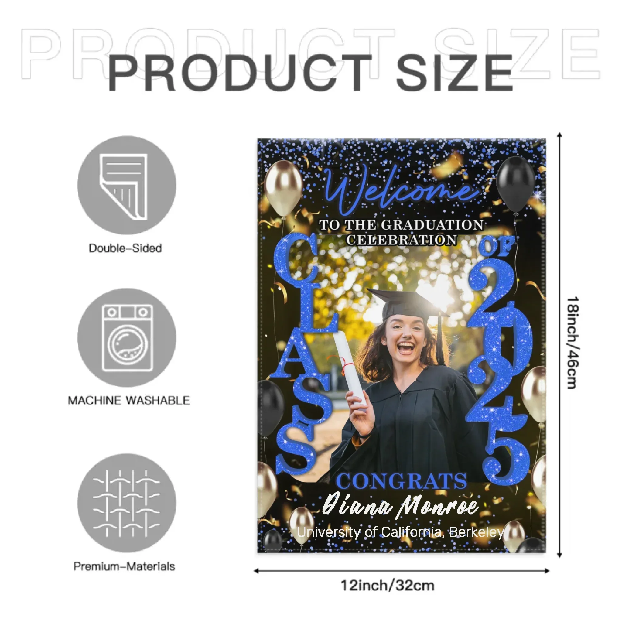 Graduation Welcome Flag – Custom Grad Party Decor – Celebrate Our Grads - Joliny