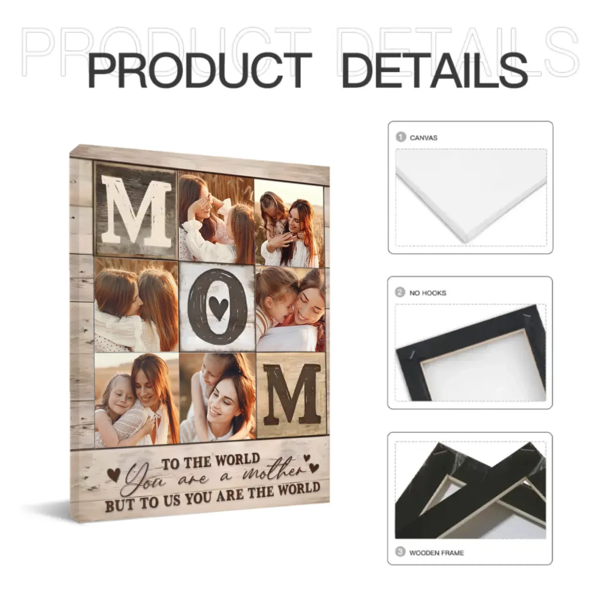 Photo Collage Poster - Personalized Mother Themed Decorative Painting - Gift for Mom - Joliny