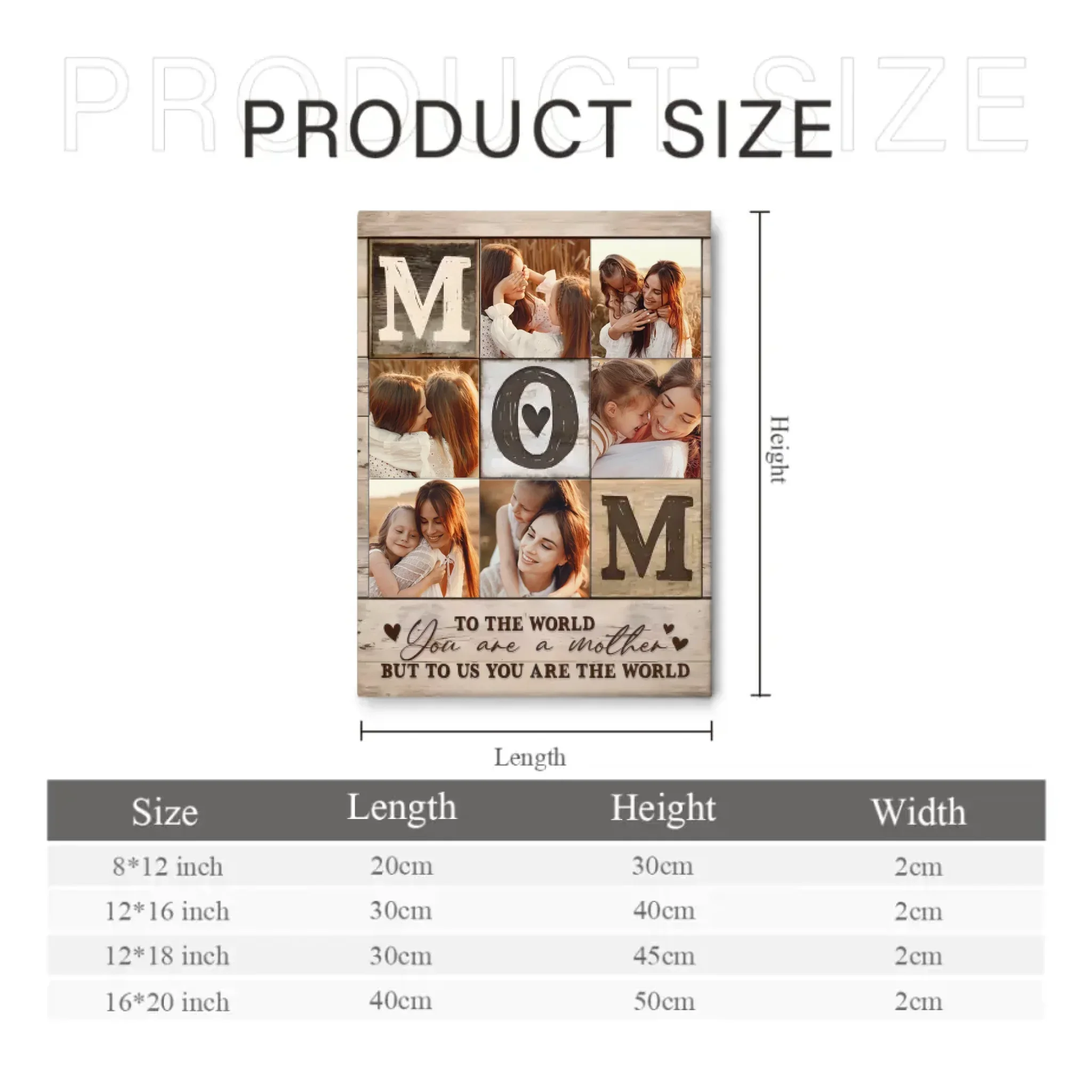 Photo Collage Poster - Personalized Mother Themed Decorative Painting - Gift for Mom - Joliny