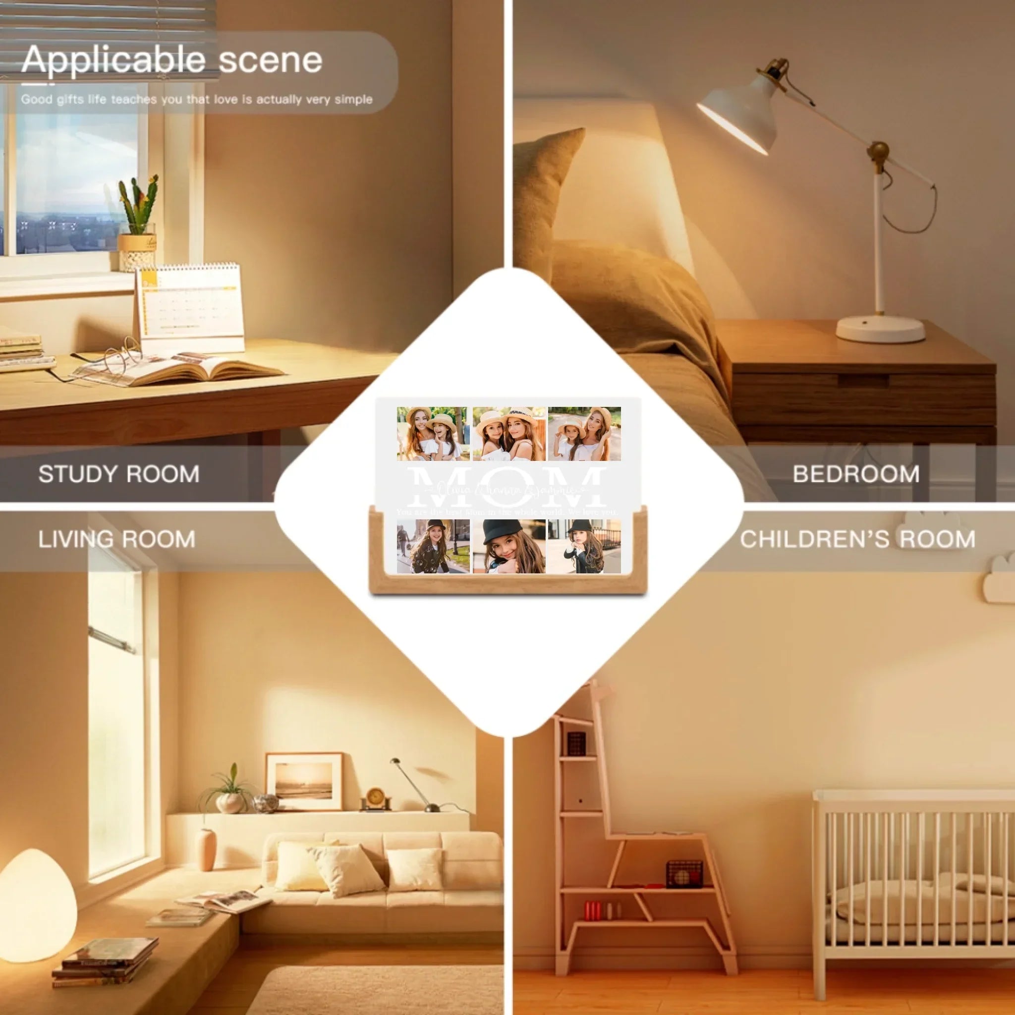 Personalized Custom Photos Picture Frame with LED, Valentines Day Gifts for Mom - Joliny