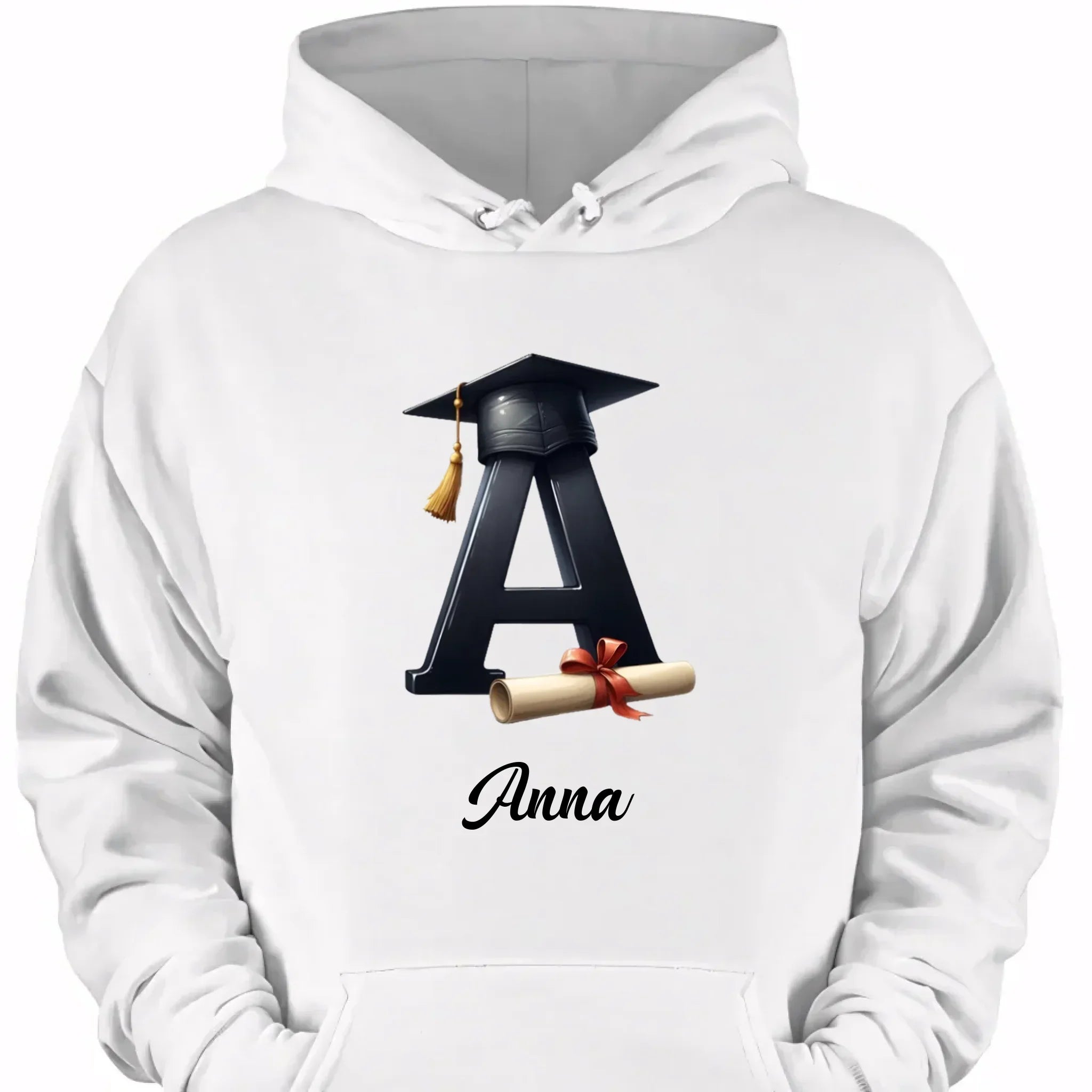 Customized Initial Letter with Graduation Cap - Personalized Graduation Theme Clothes - Gift for Graduates - Joliny