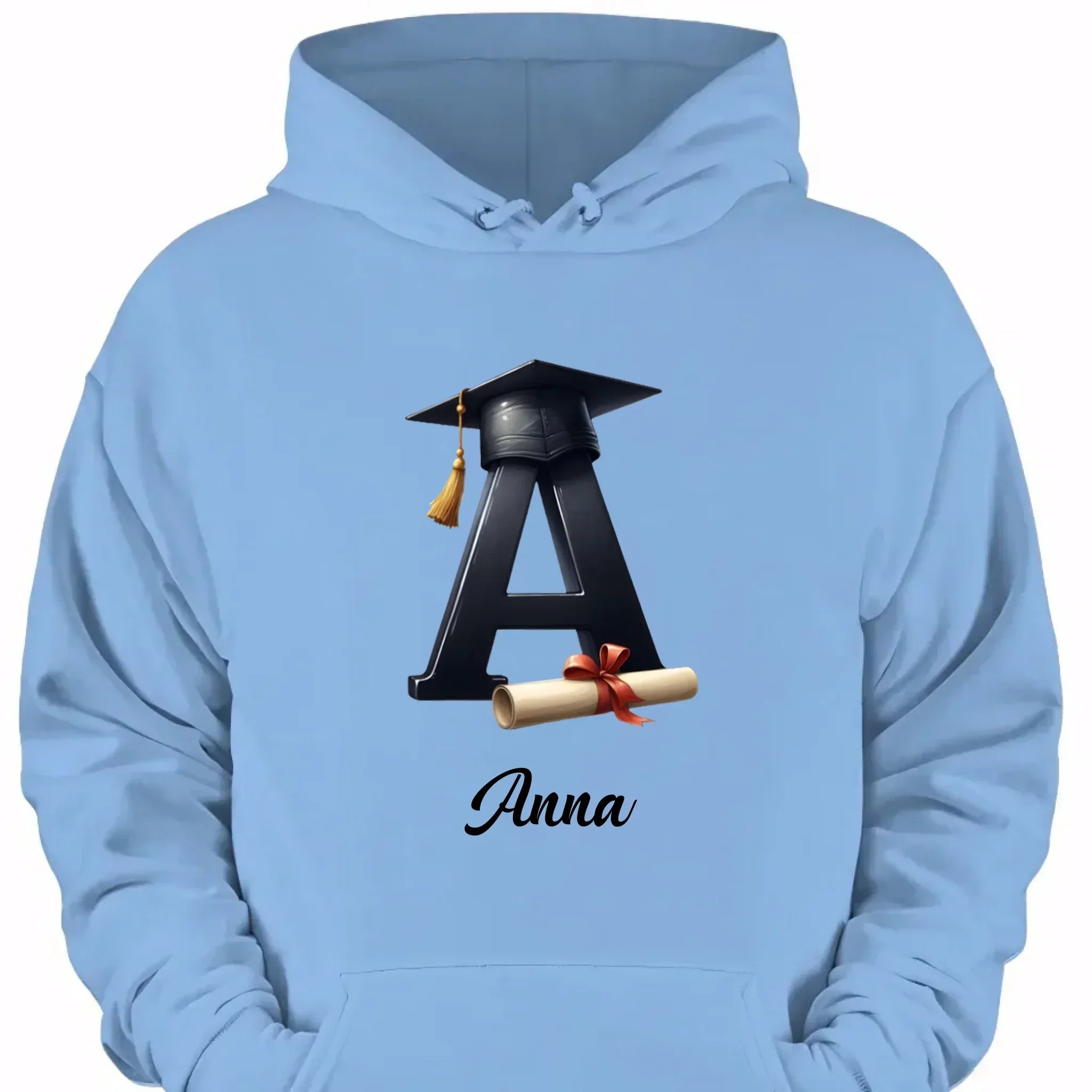 Customized Initial Letter with Graduation Cap - Personalized Graduation Theme Clothes - Gift for Graduates - Joliny