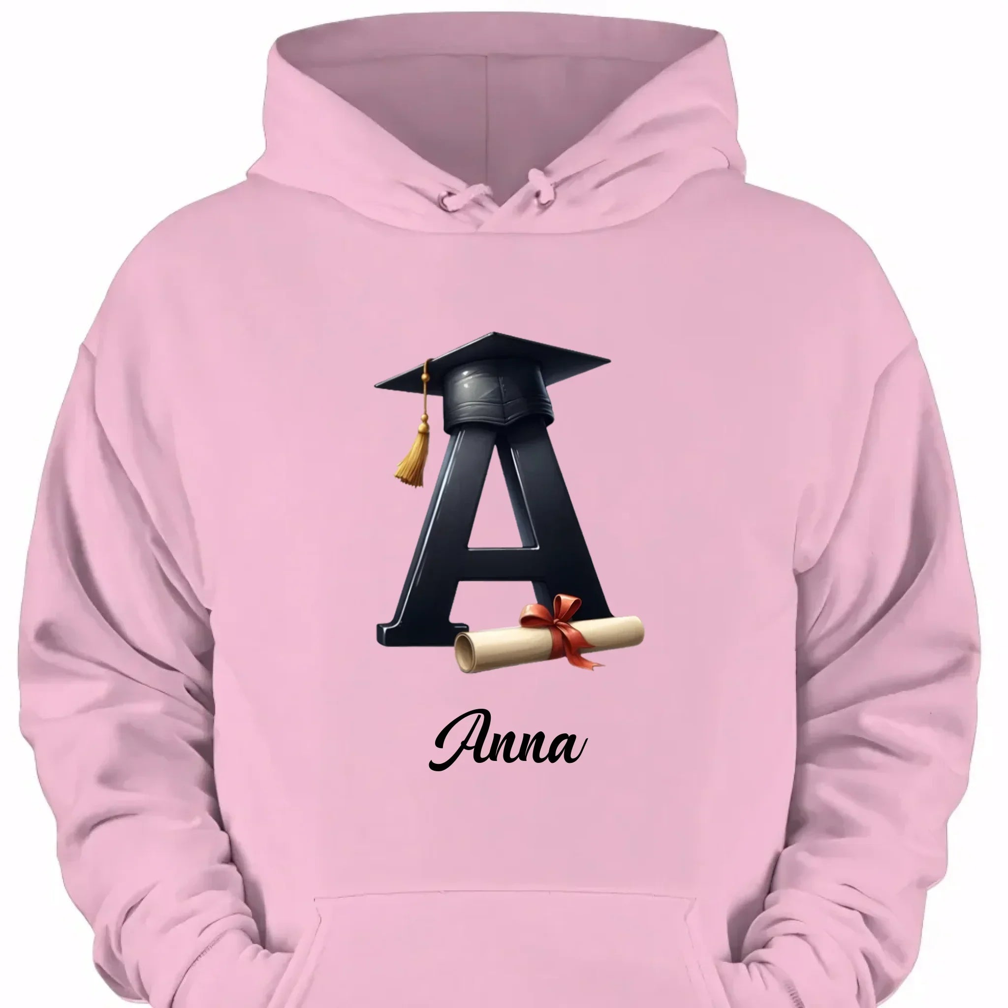Customized Initial Letter with Graduation Cap - Personalized Graduation Theme Clothes - Gift for Graduates - Joliny
