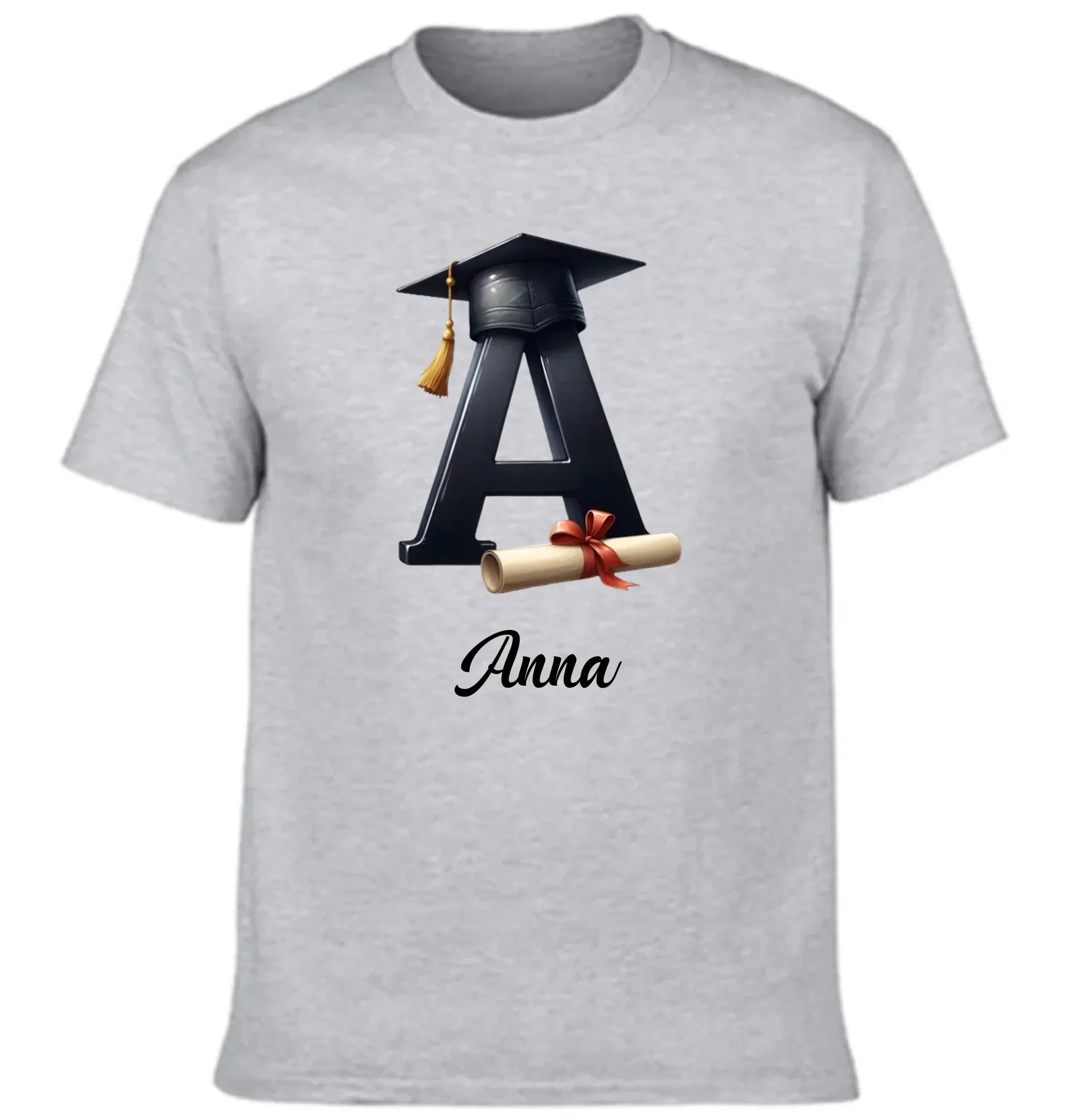 Customized Initial Letter with Graduation Cap - Personalized Graduation Theme Clothes - Gift for Graduates - Joliny