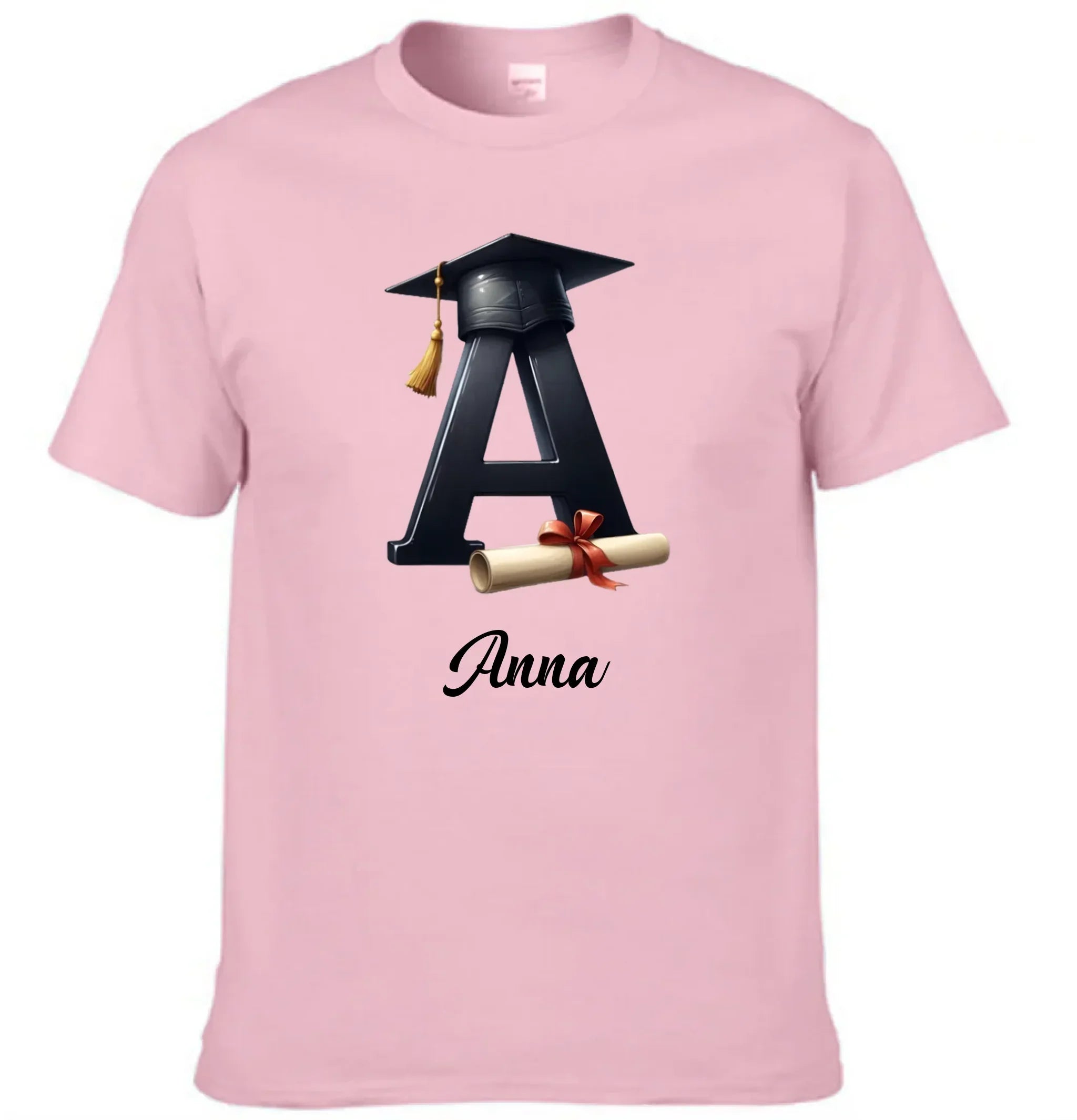 Customized Initial Letter with Graduation Cap - Personalized Graduation Theme Clothes - Gift for Graduates - Joliny