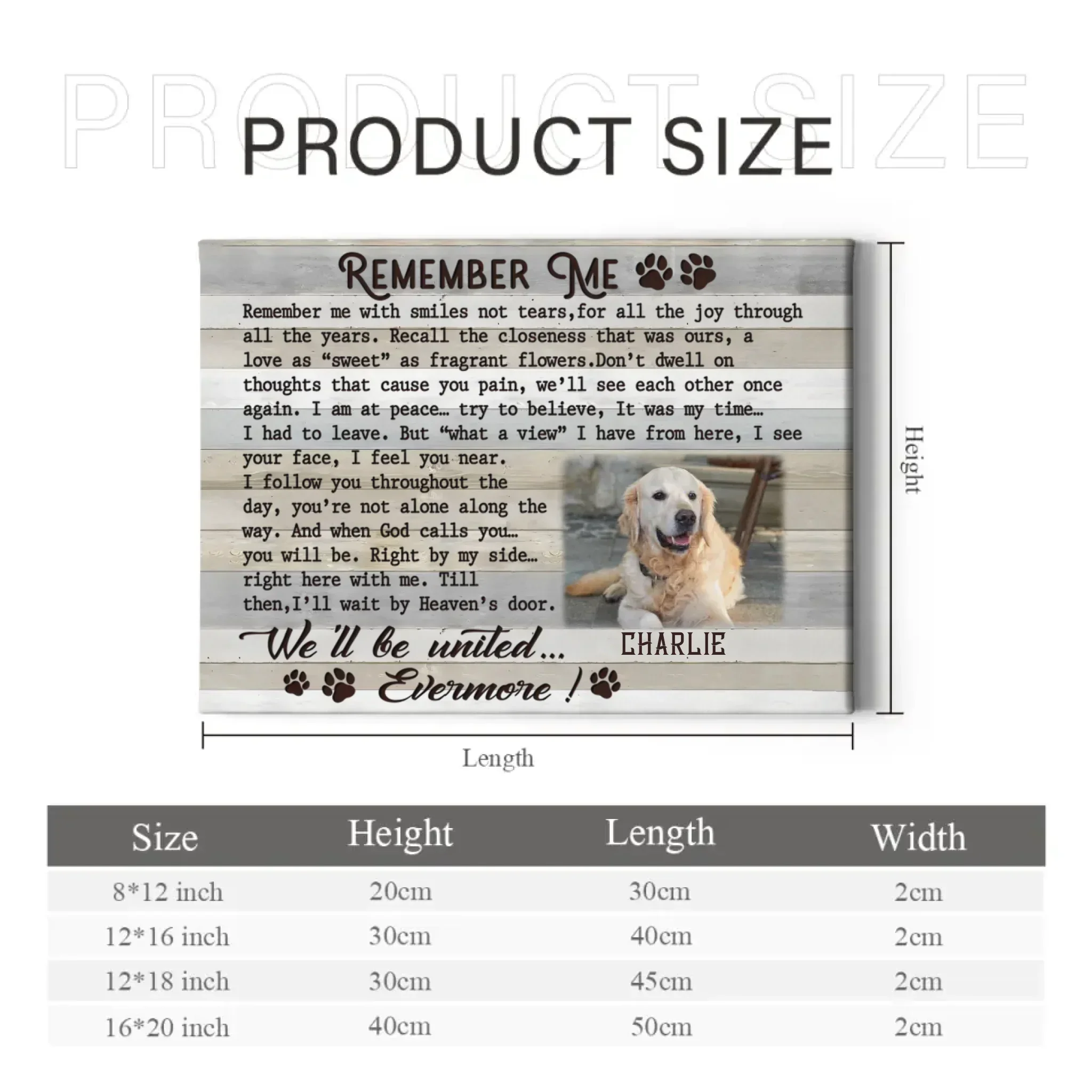 Custom Pet Photo Canvas Prints - personalized Text and Title for Pet Owners - Joliny