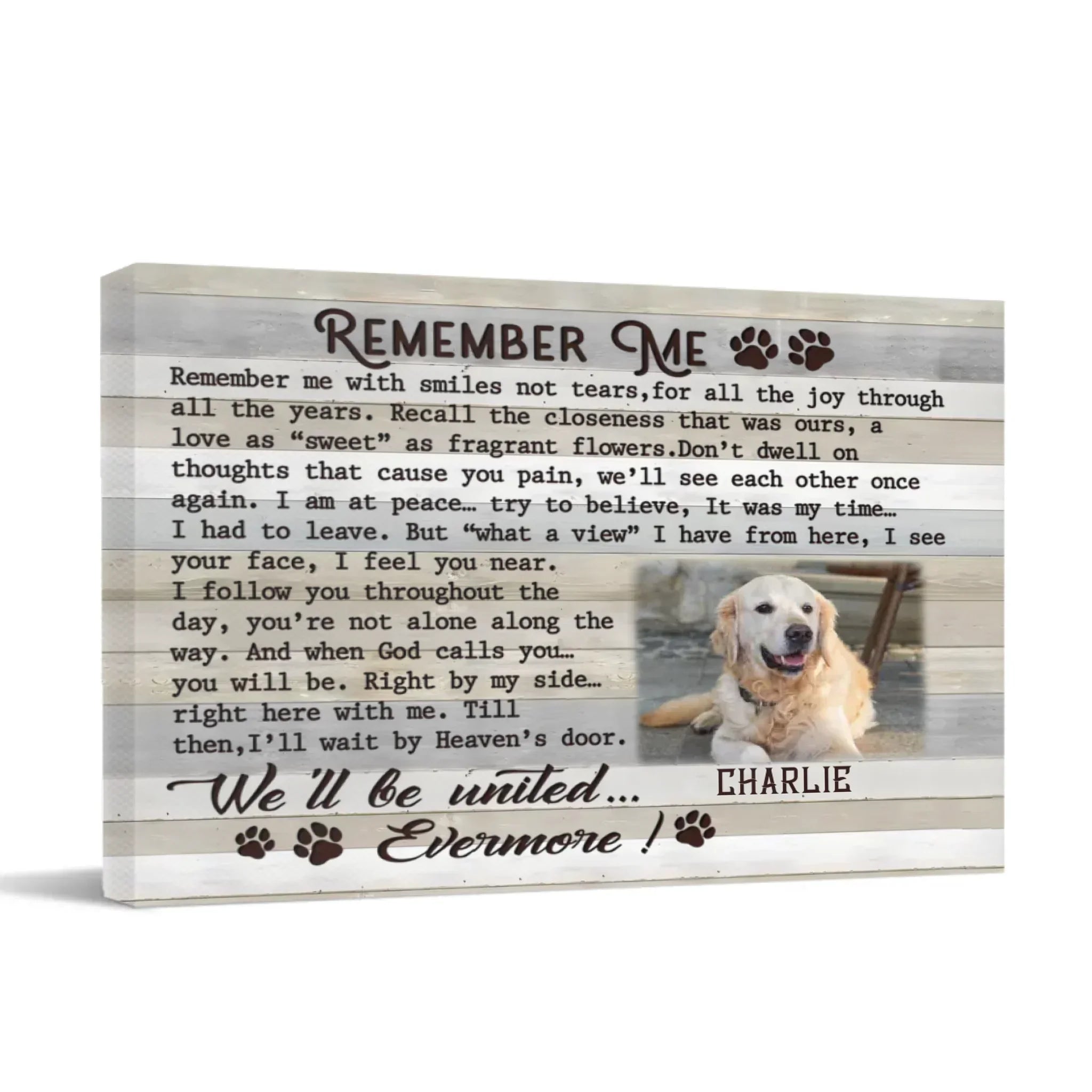 Custom Pet Photo Canvas Prints - personalized Text and Title for Pet Owners - Joliny