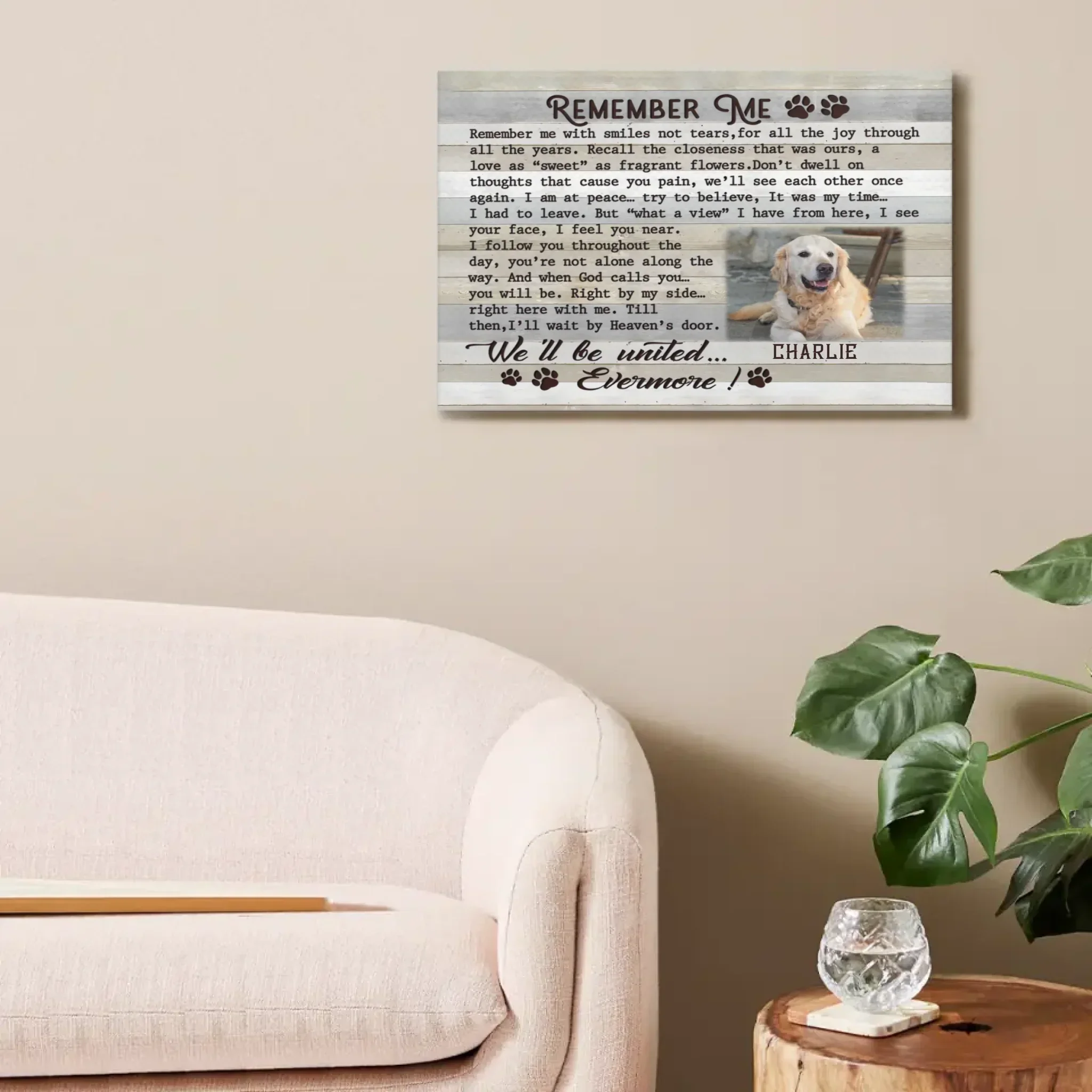 Custom Pet Photo Canvas Prints - personalized Text and Title for Pet Owners - Joliny