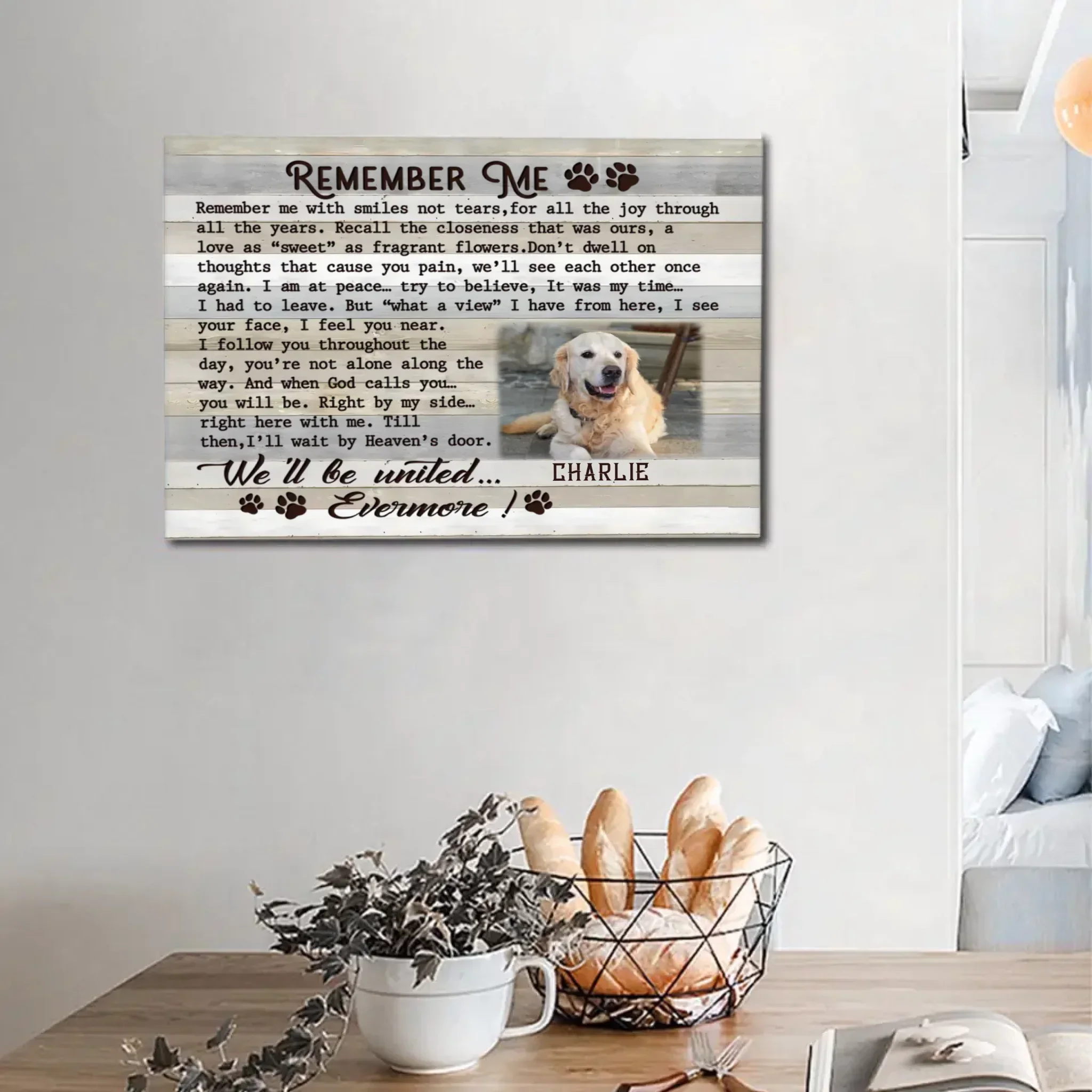 Custom Pet Photo Canvas Prints - personalized Text and Title for Pet Owners - Joliny