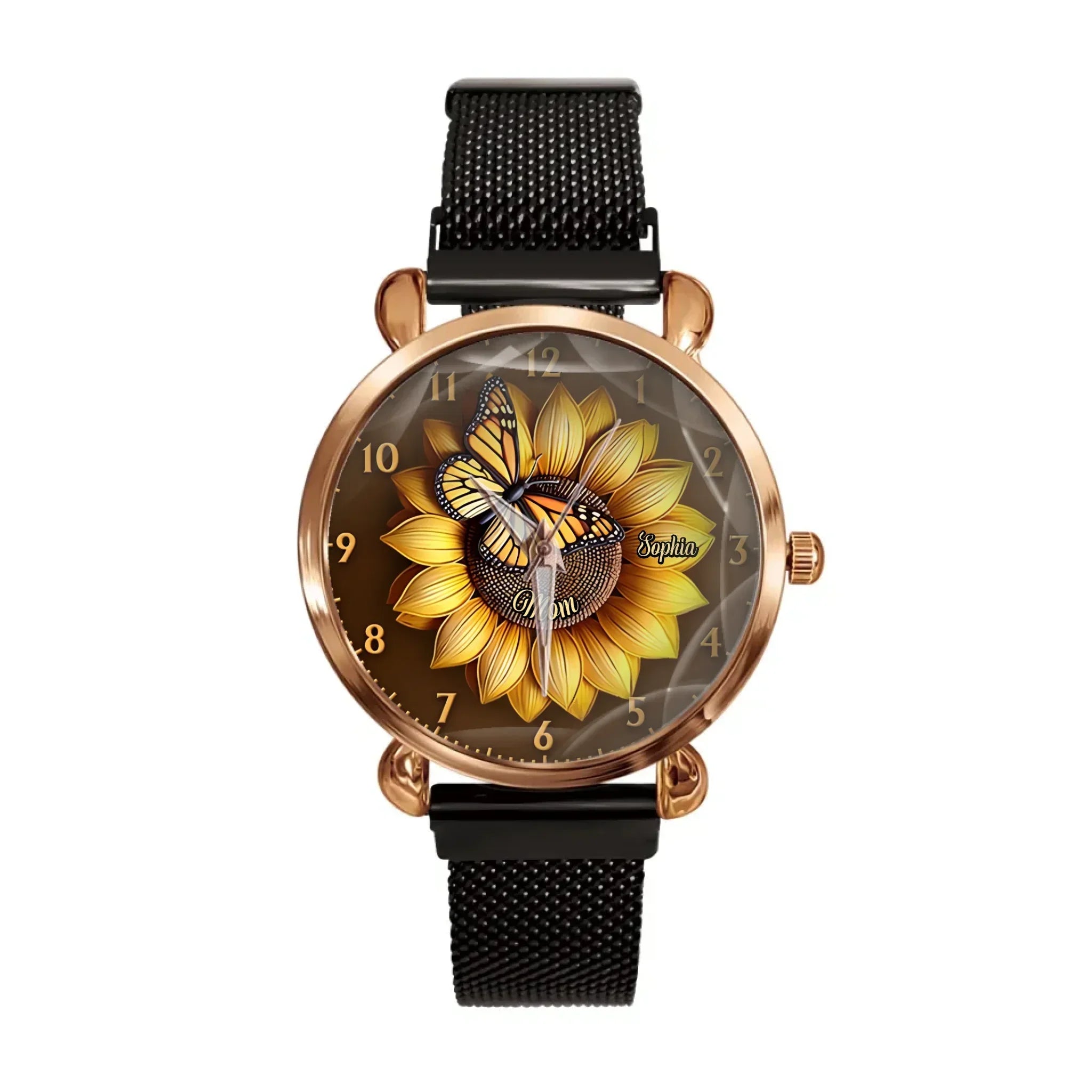 Customized Sunflower Dial Watch - Personalized Name - Gift for Mom and Grandma - Joliny