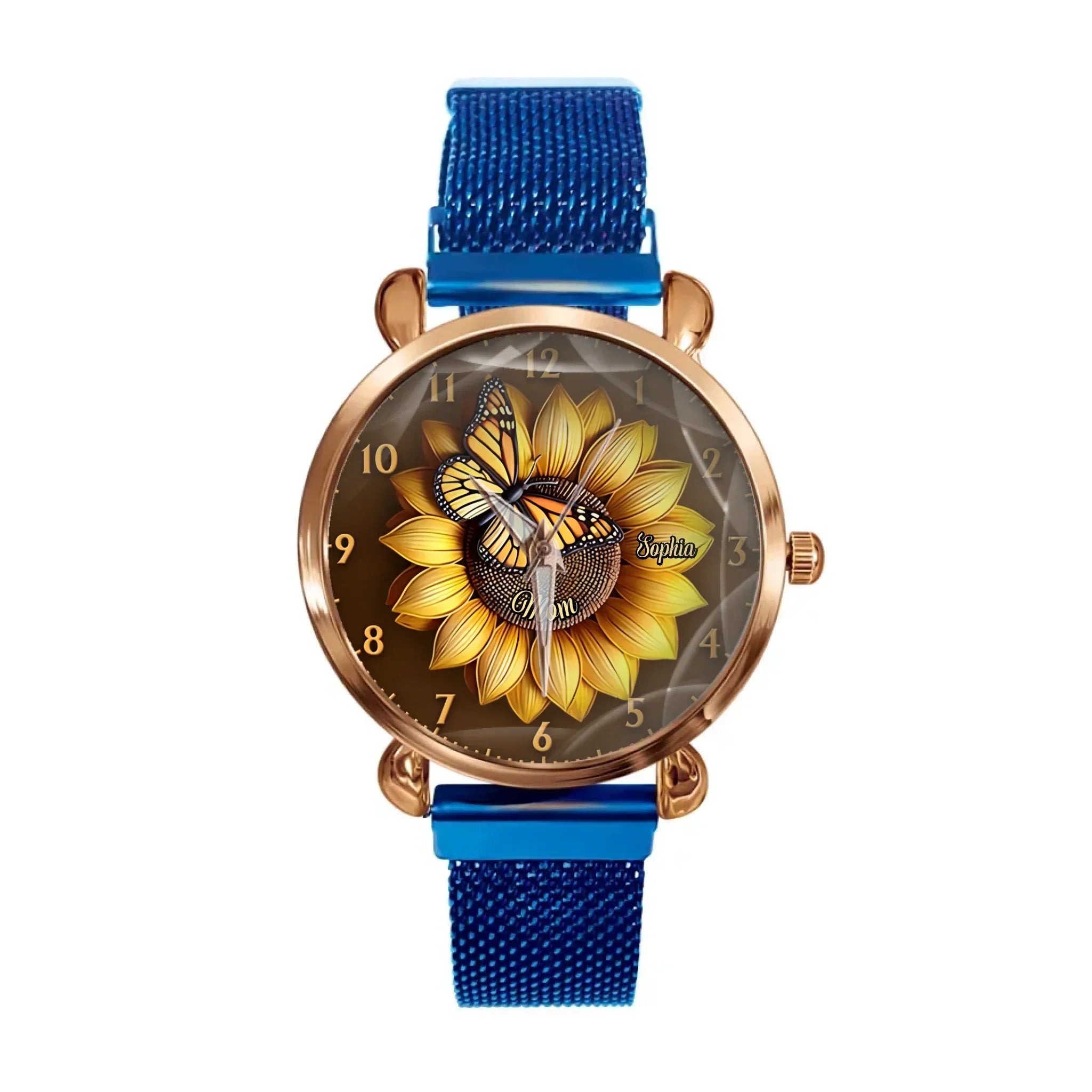 Customized Sunflower Dial Watch - Personalized Name - Gift for Mom and Grandma - Joliny