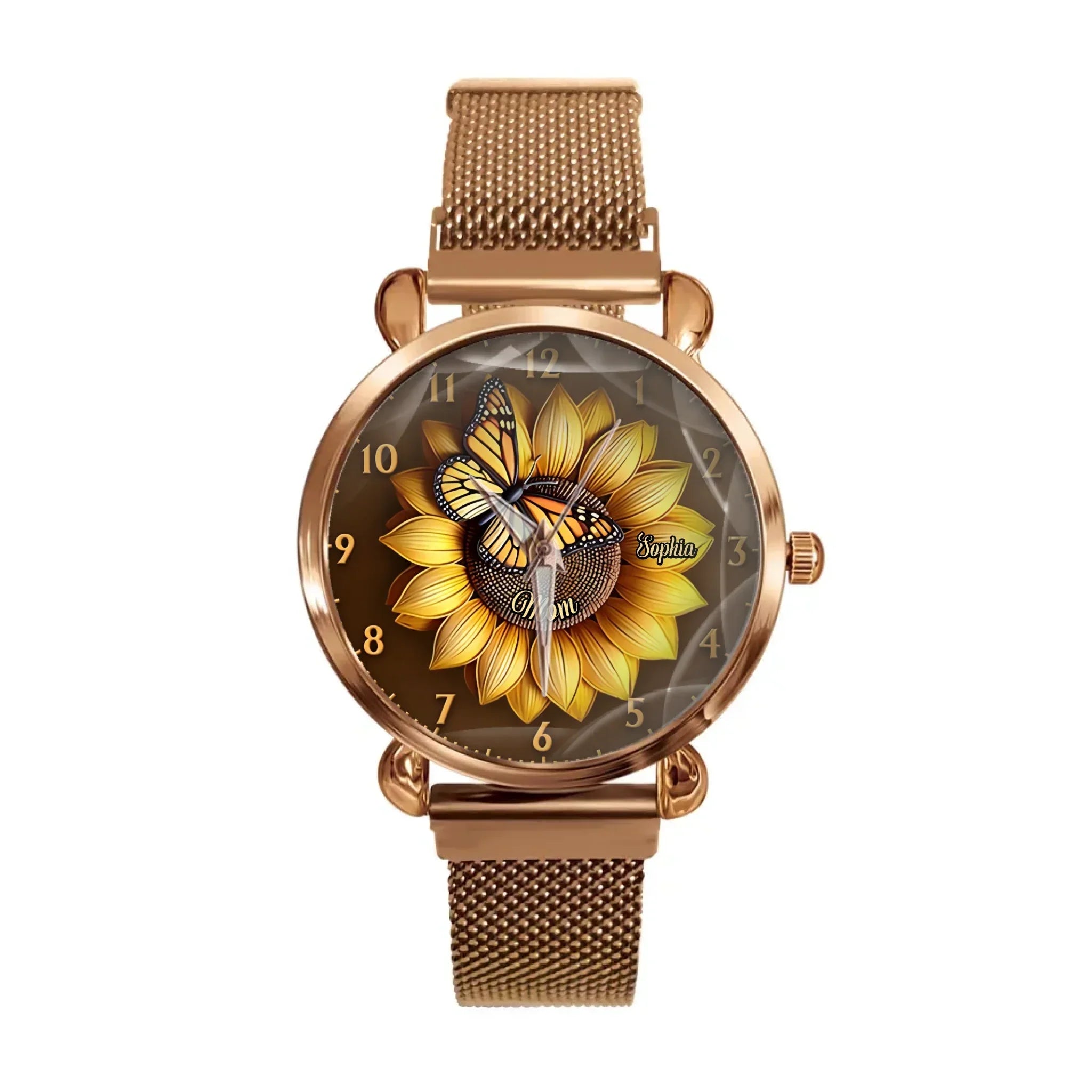 Customized Sunflower Dial Watch - Personalized Name - Gift for Mom and Grandma - Joliny