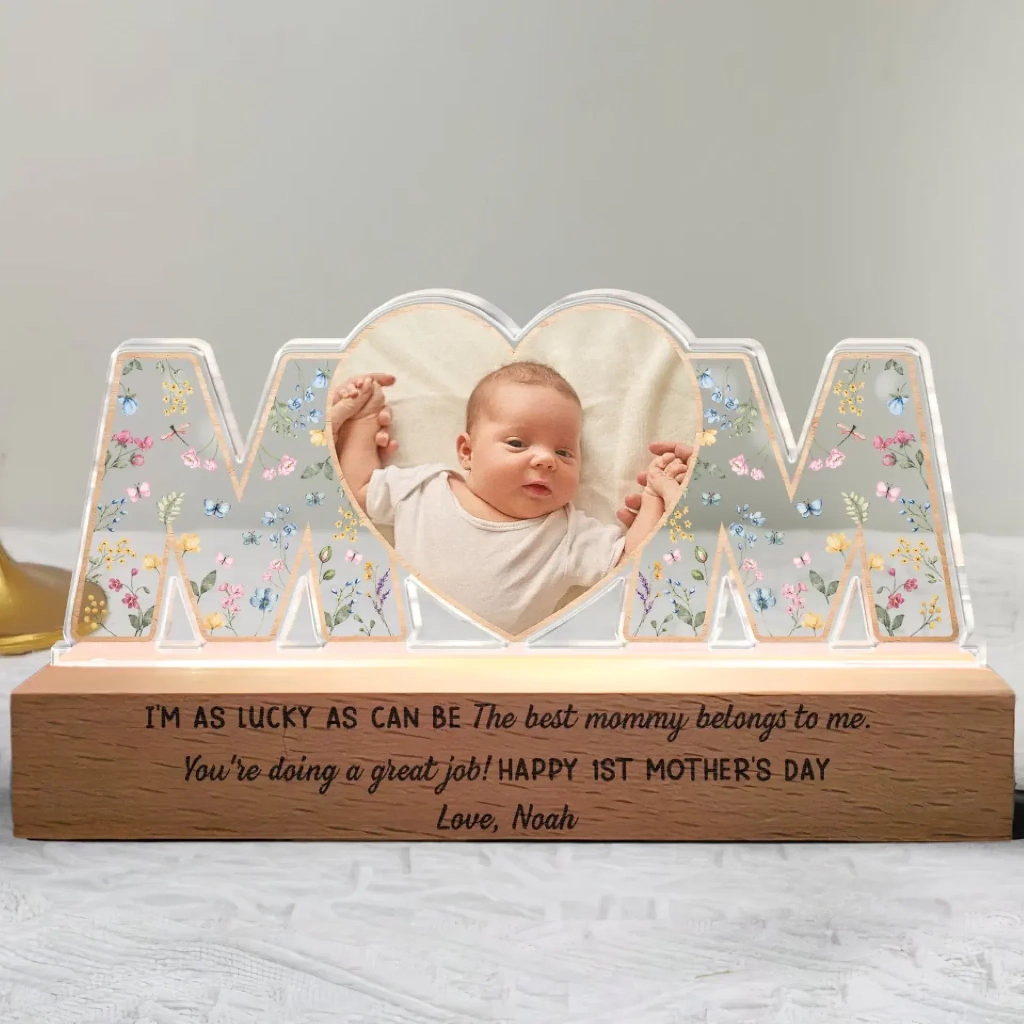 The Best Mommy Belongs To Me - Personalized Photo LED Night Light - Mother's Day Gift - Joliny
