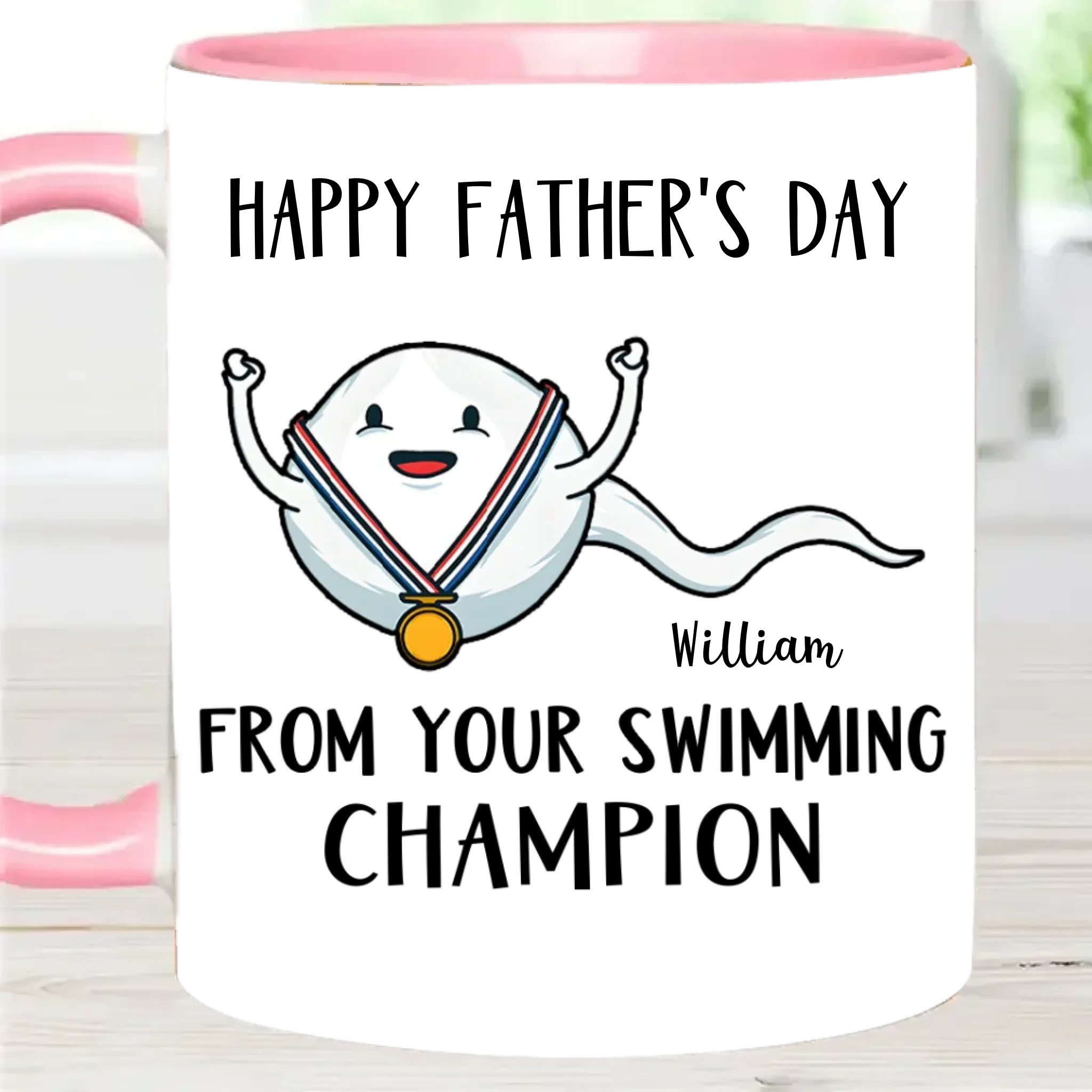 Your Swimming Champion - Fun Designs Mug Personalized Name - Father's Day Gift - Joliny