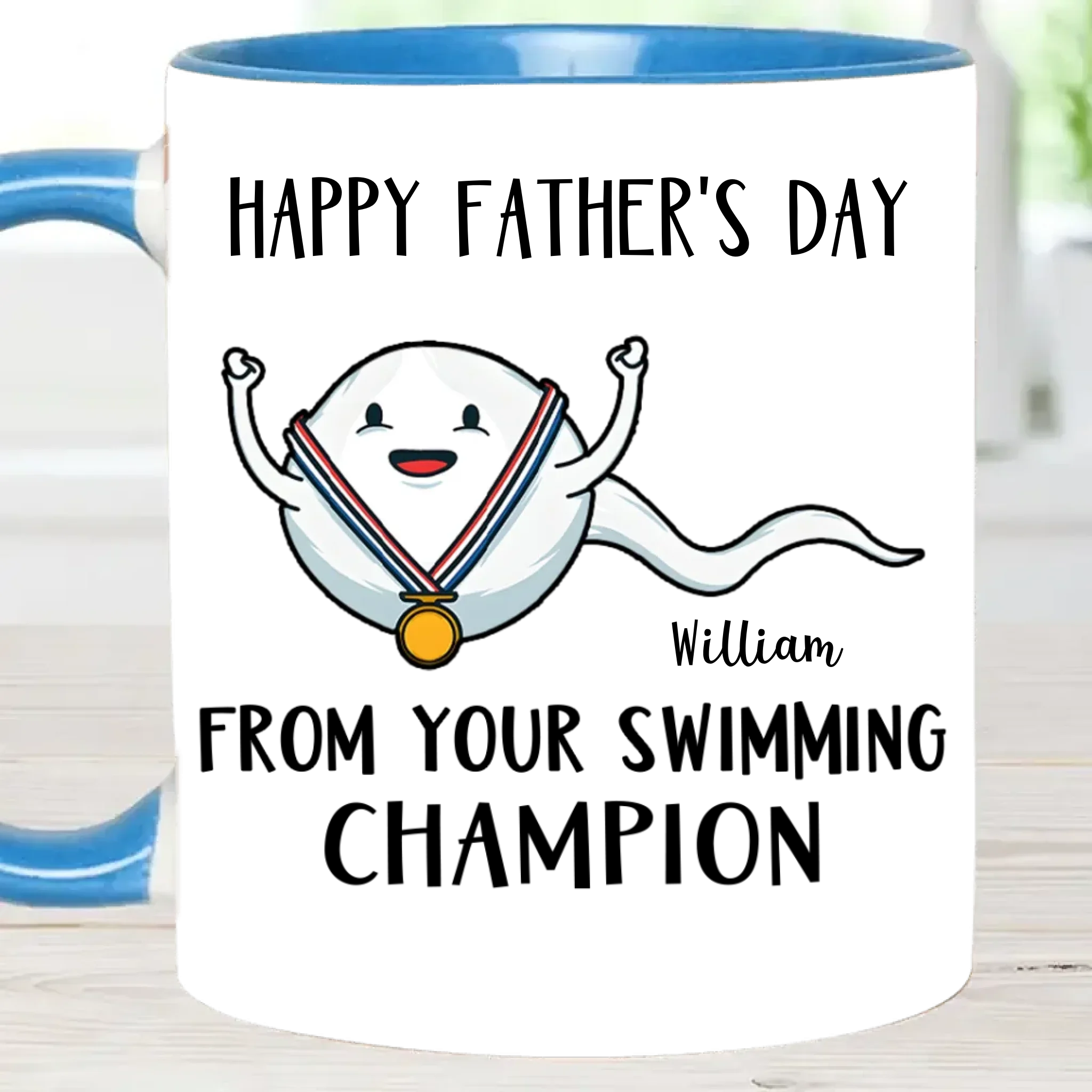 Your Swimming Champion - Fun Designs Mug Personalized Name - Father's Day Gift - Joliny