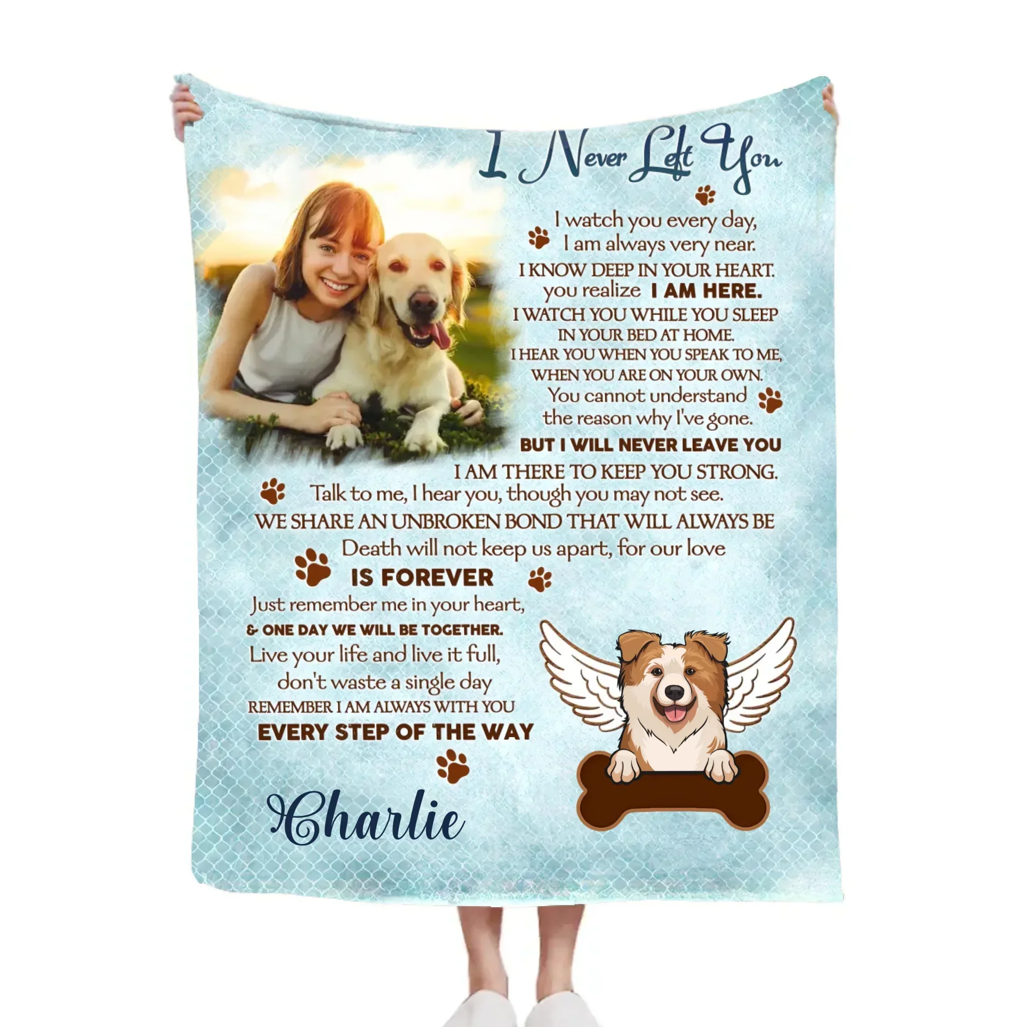 Unique Pet Loss Blanket - Personalized Pet Remembrance Sympathy Gift - Joliny