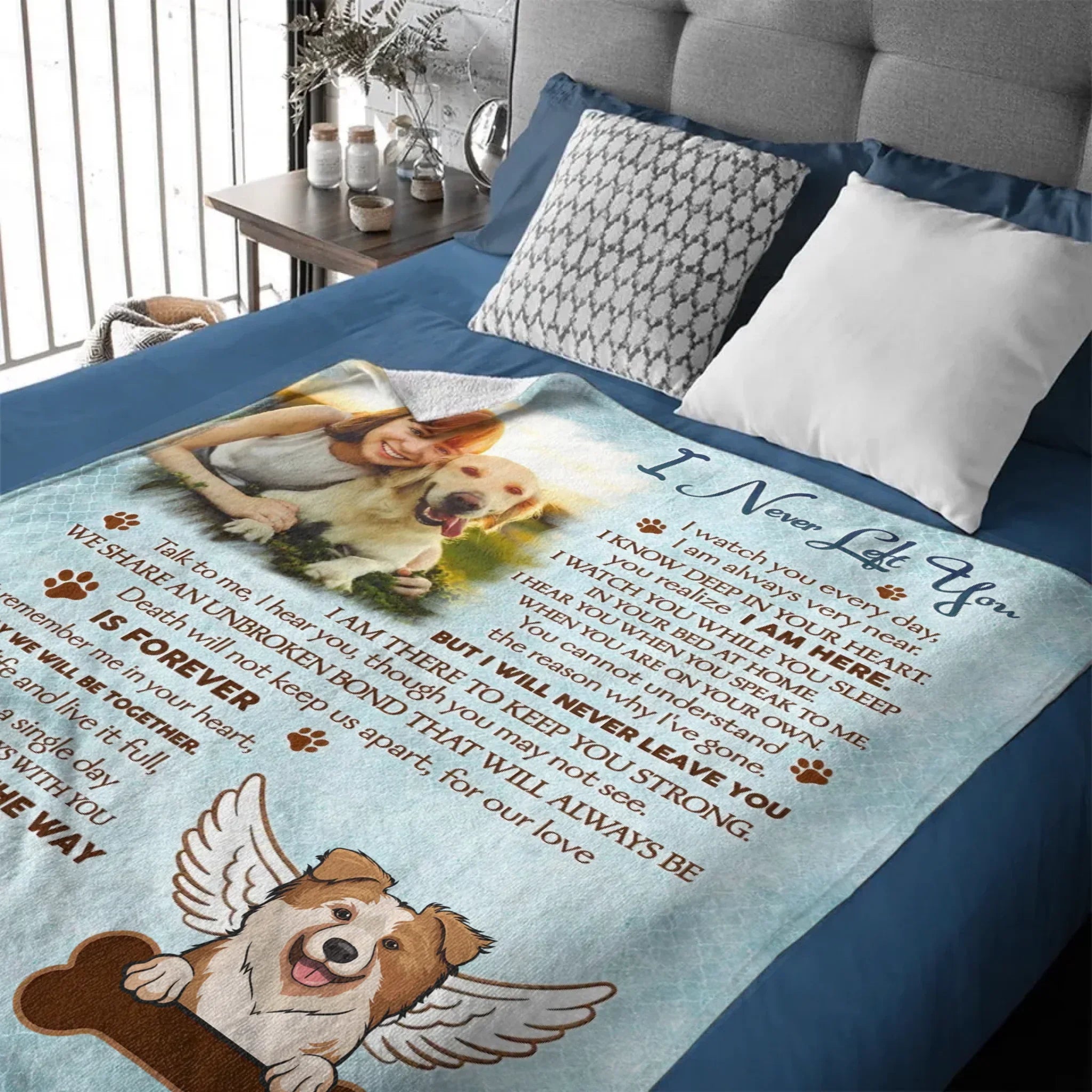 Unique Pet Loss Blanket - Personalized Pet Remembrance Sympathy Gift - Joliny