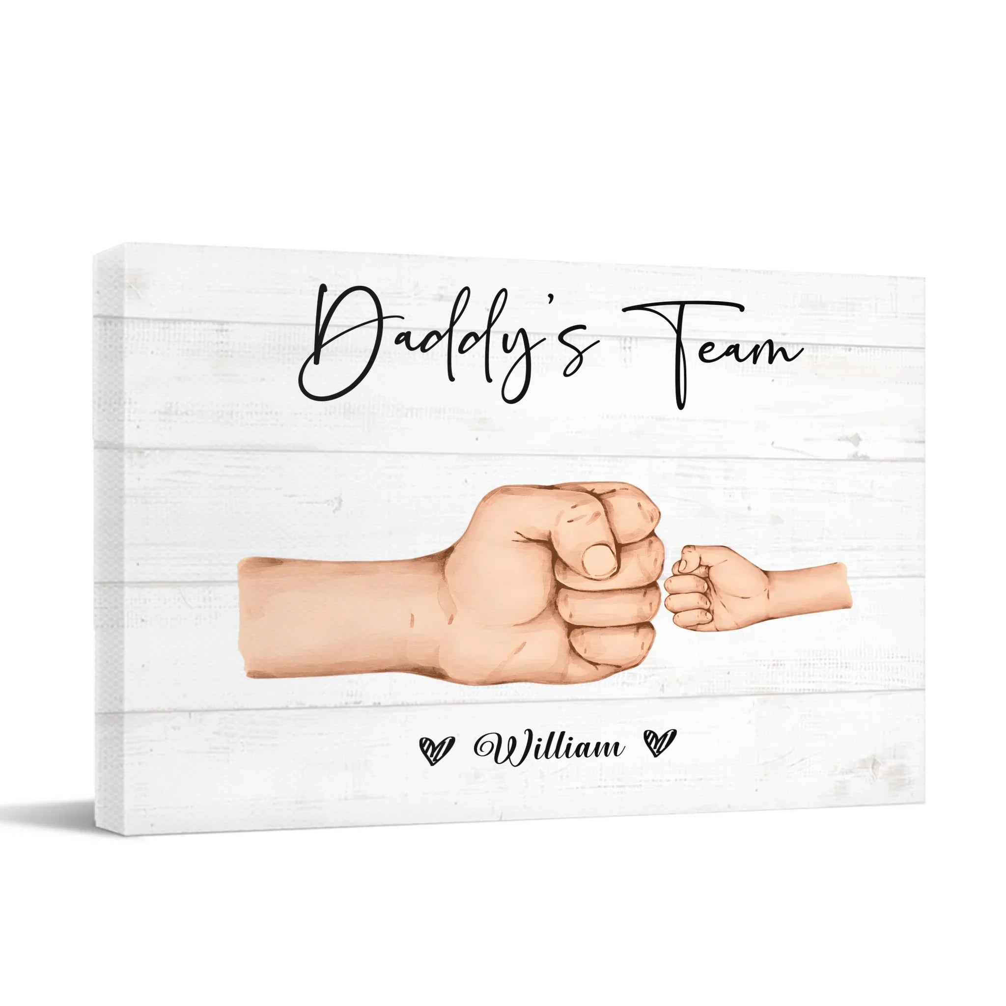 Mother Or Daddy & Kids, Together We're A Team - Personalized Canvas Painting - Joliny