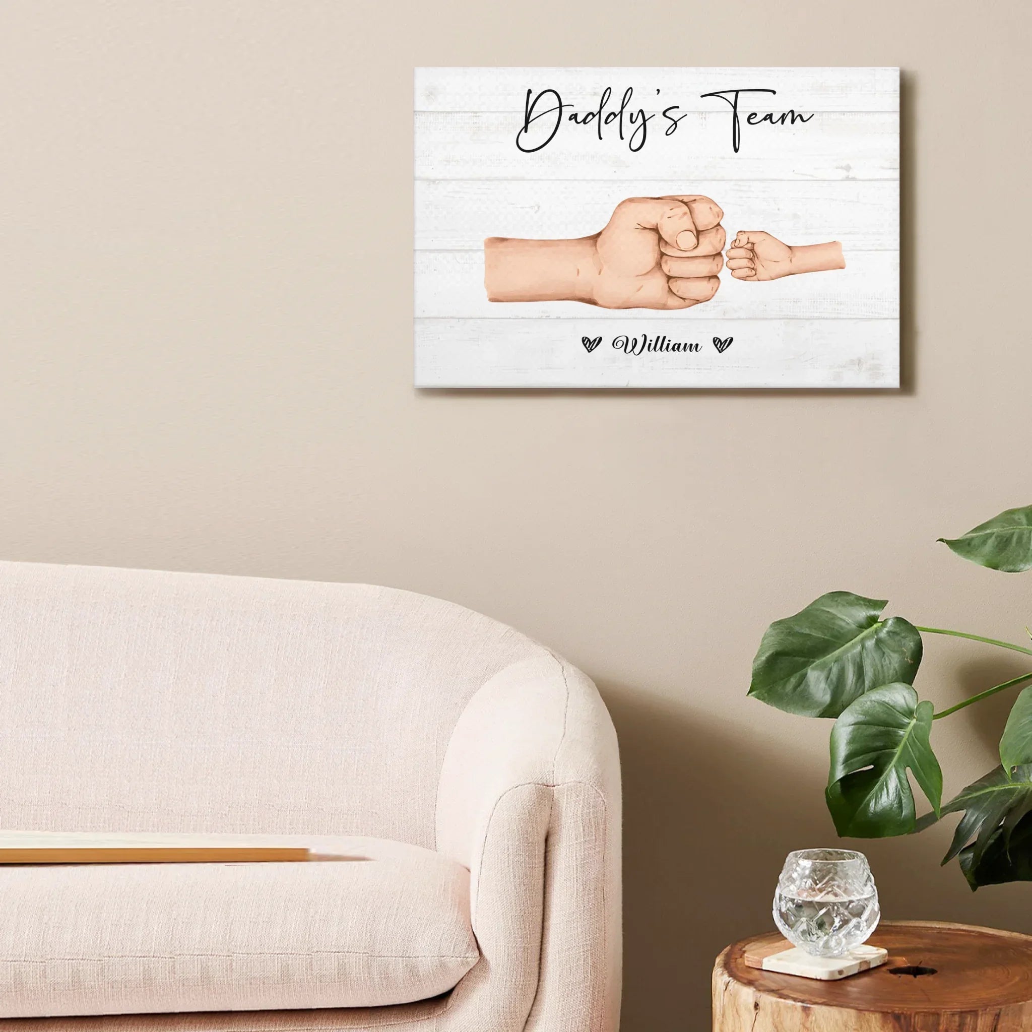 Mother Or Daddy & Kids, Together We're A Team - Personalized Canvas Painting - Joliny