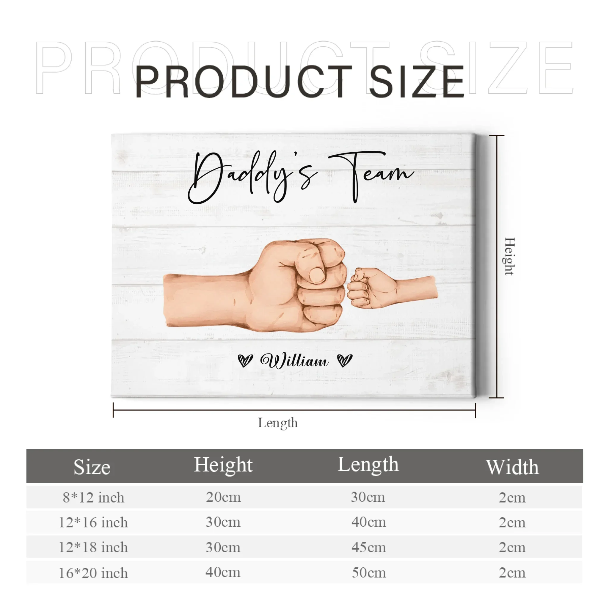 Mother Or Daddy & Kids, Together We're A Team - Personalized Canvas Painting - Joliny