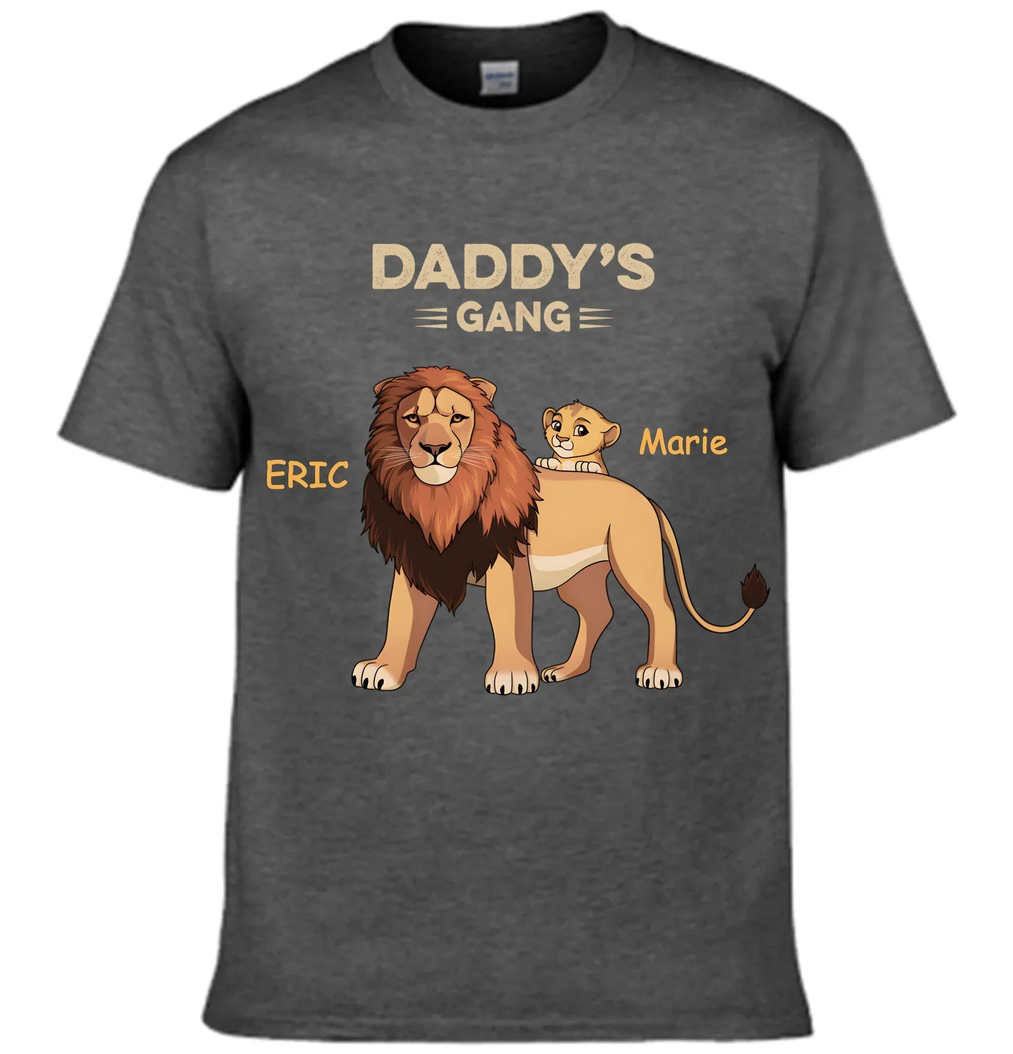 Personalized Name Custom T-Shirt - Dad/Grandpa's Lion Gang T-Shirt -Personalized Family Gift - Joliny