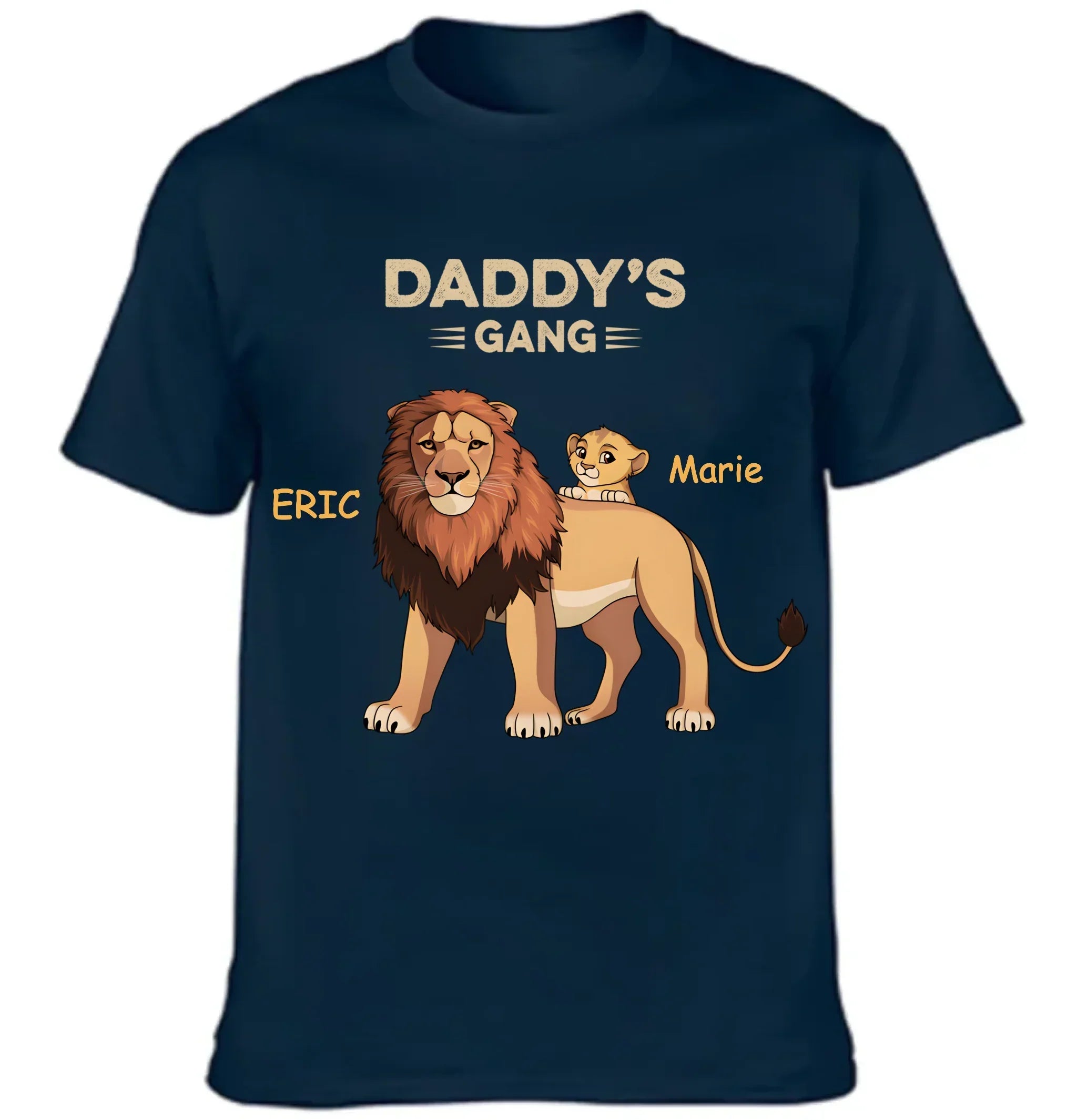 Personalized Name Custom T-Shirt - Dad/Grandpa's Lion Gang T-Shirt -Personalized Family Gift - Joliny