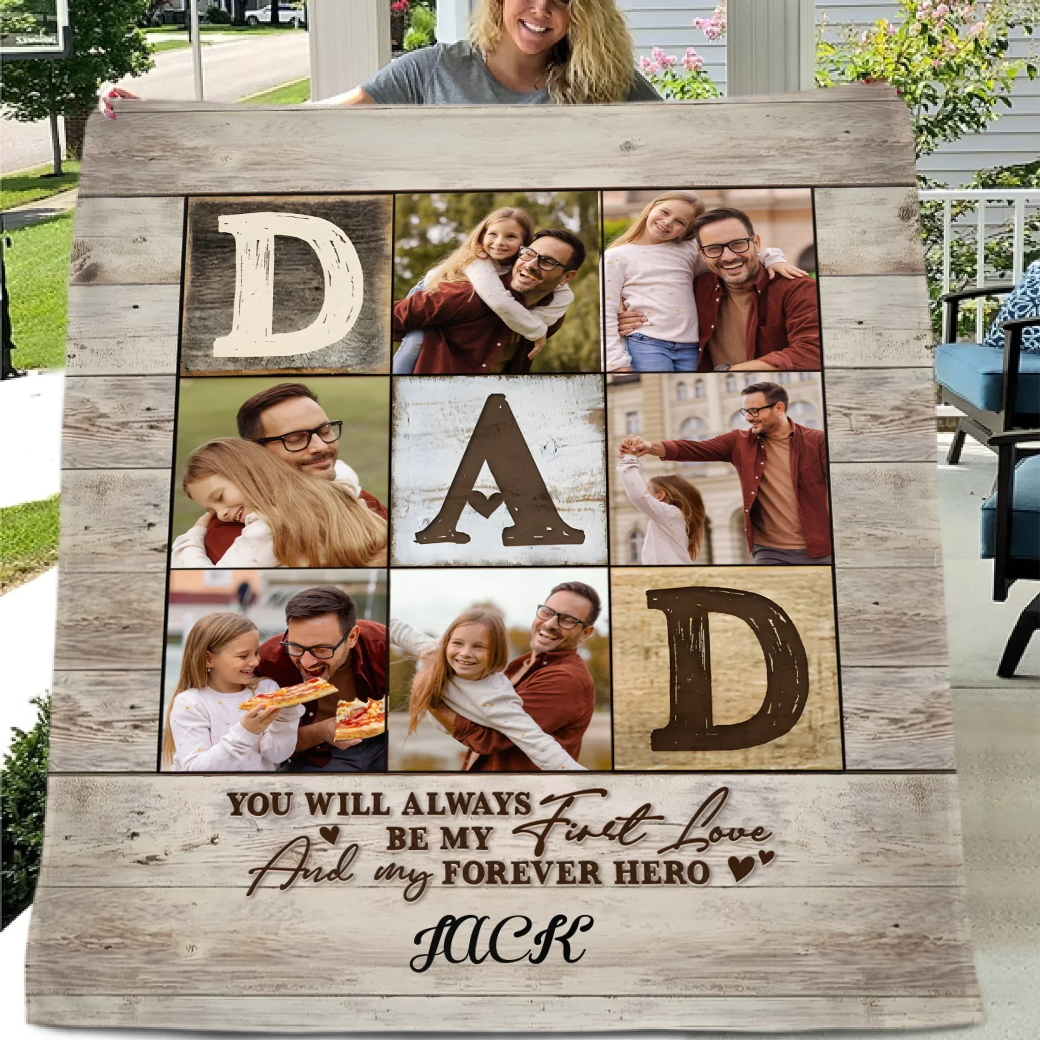 Dad Is The World - Personalized Blanket - Gift For Dad - Joliny