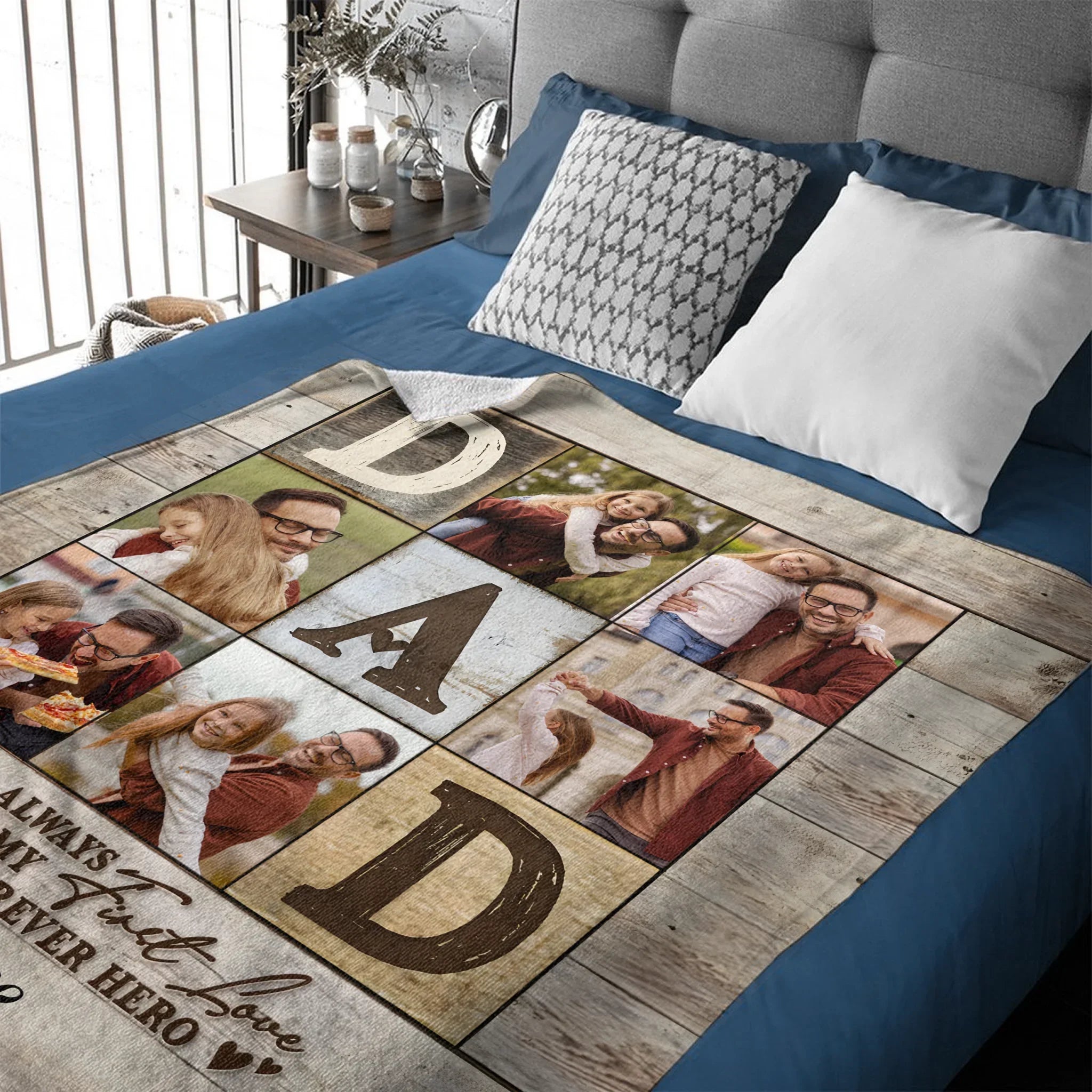 Dad Is The World - Personalized Blanket - Gift For Dad - Joliny
