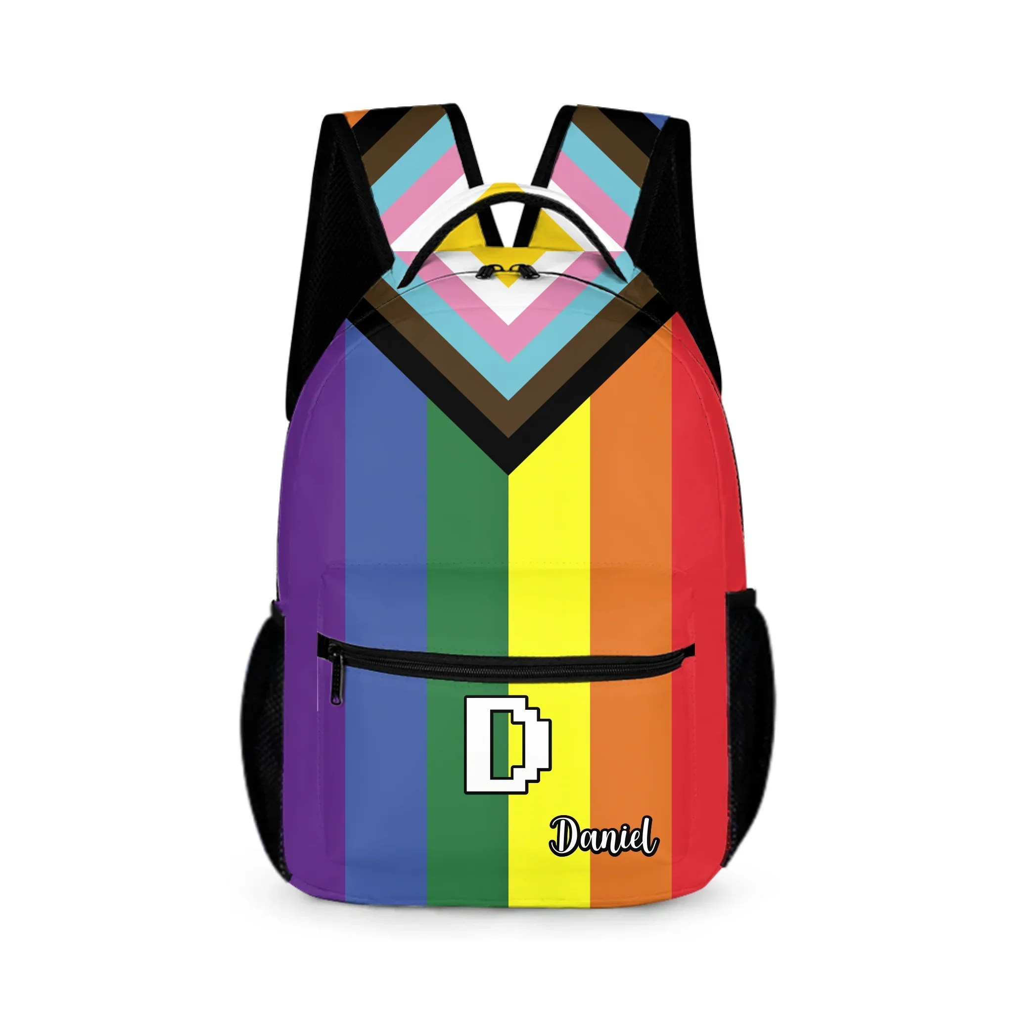 Rainbow Schoolbag - Personalized Name Backpack with Rainbow Print - Back-to-School Gift for Kids - Joliny