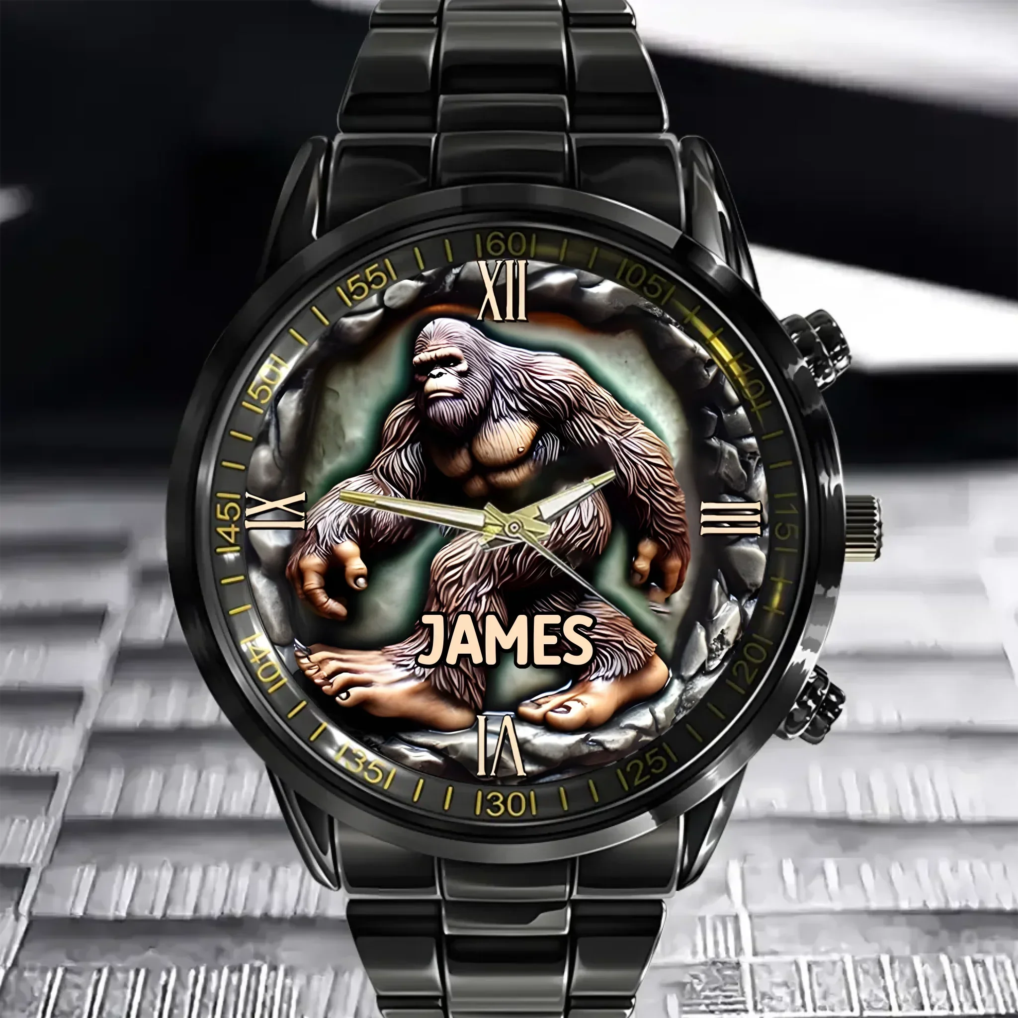 Mystical Creature - Personalized Name Big Gorilla Print Watch - Joliny
