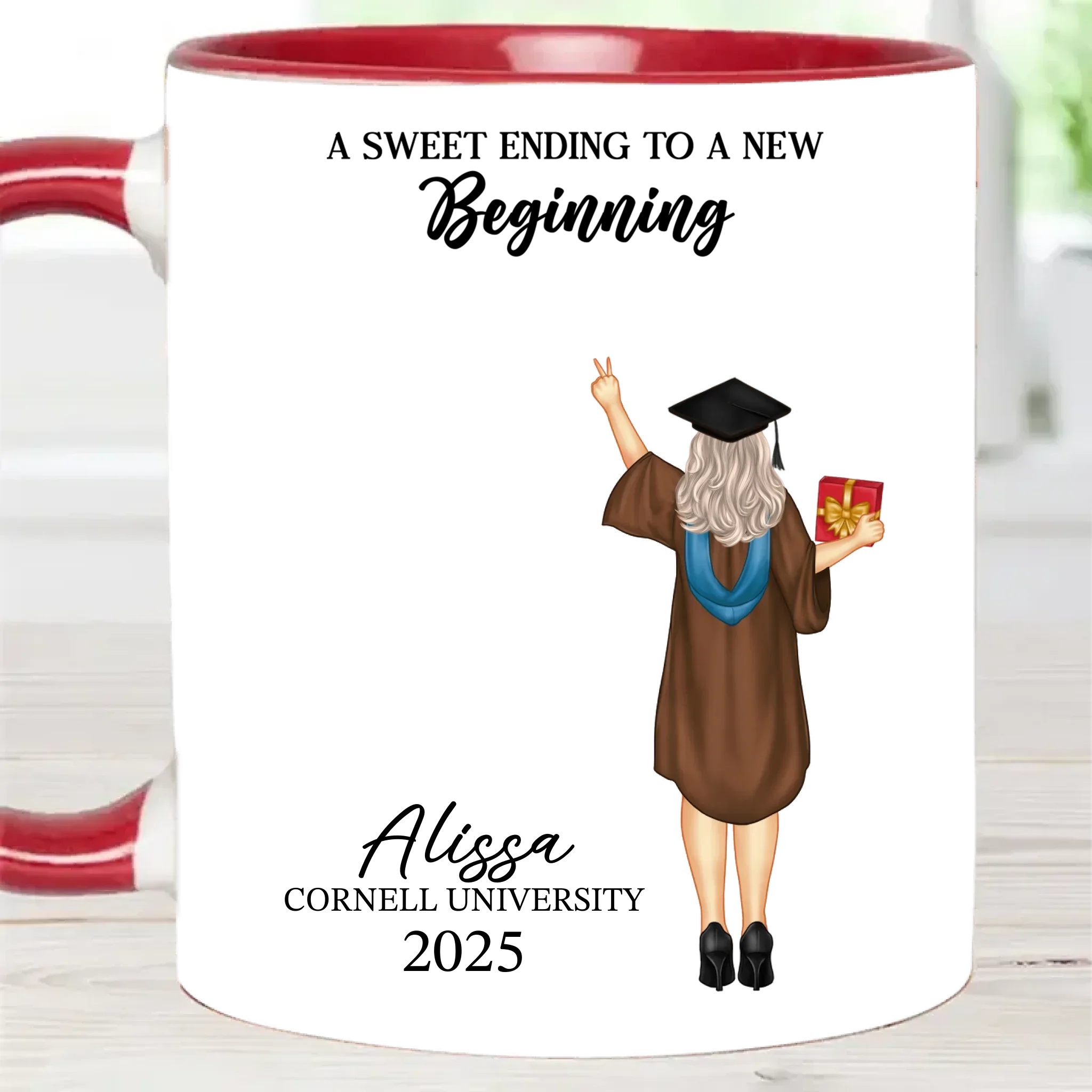 Graduation Mug A Sweet Ending To A New Beginning - Personalized Mug - Joliny