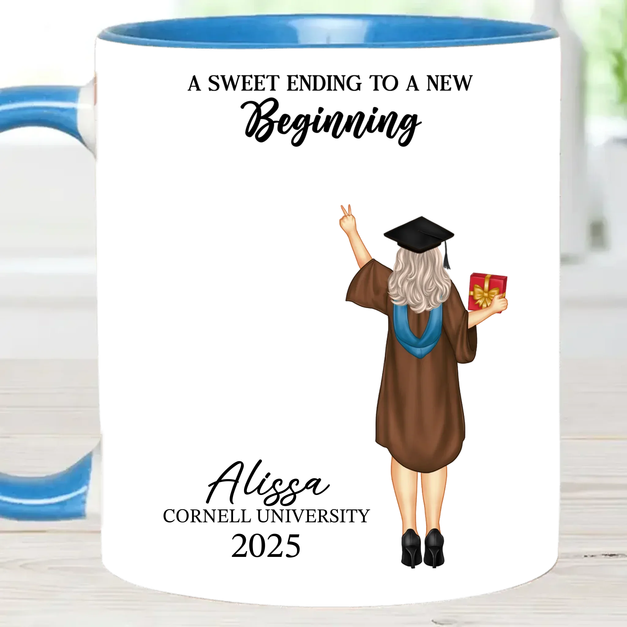 Graduation Mug A Sweet Ending To A New Beginning - Personalized Mug - Joliny
