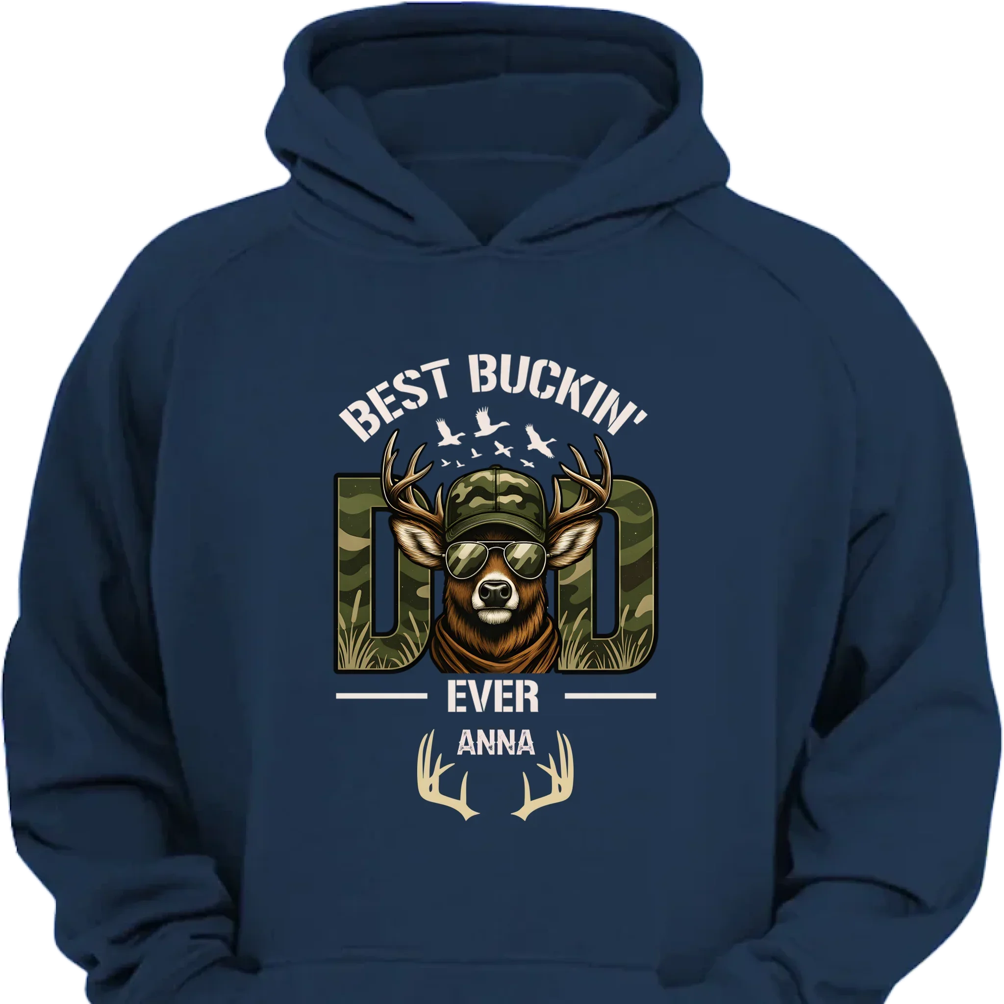 Hunter Dad Best Buckin' Dad Custom Kids Name - Personalized Shirt - Joliny
