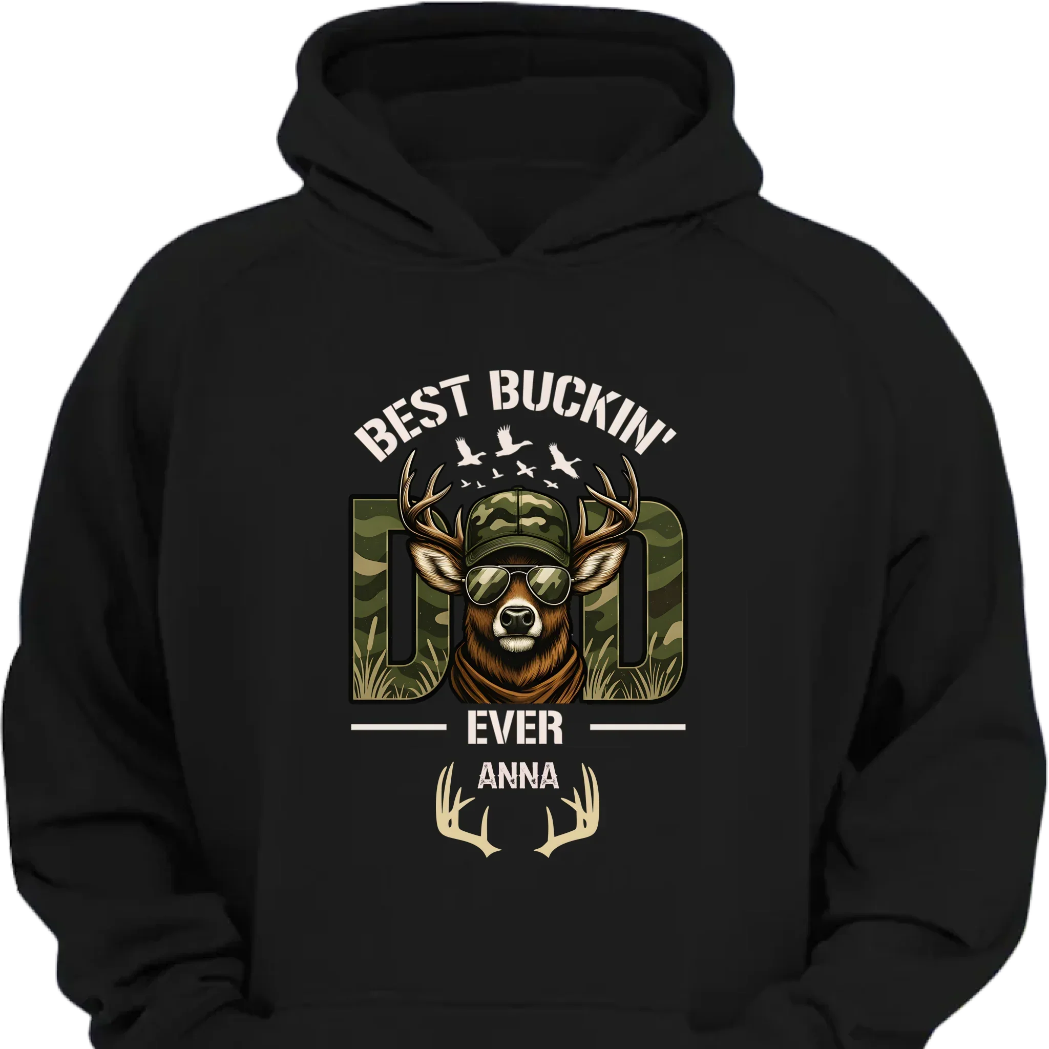Hunter Dad Best Buckin' Dad Custom Kids Name - Personalized Shirt - Joliny