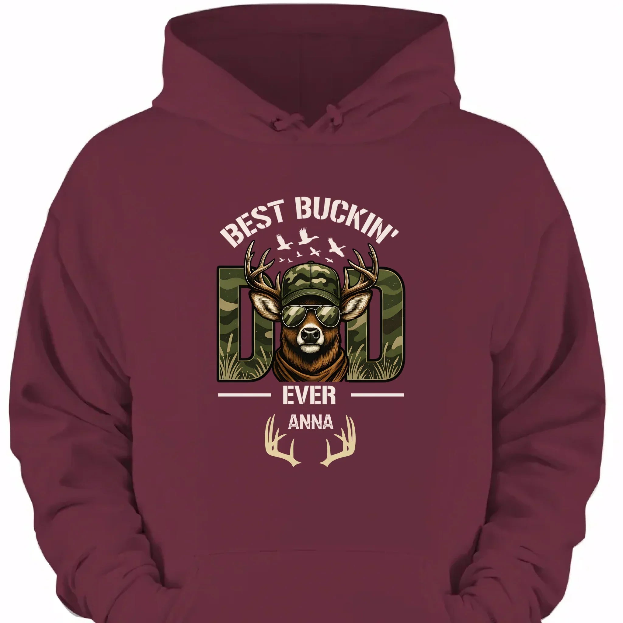 Hunter Dad Best Buckin' Dad Custom Kids Name - Personalized Shirt - Joliny