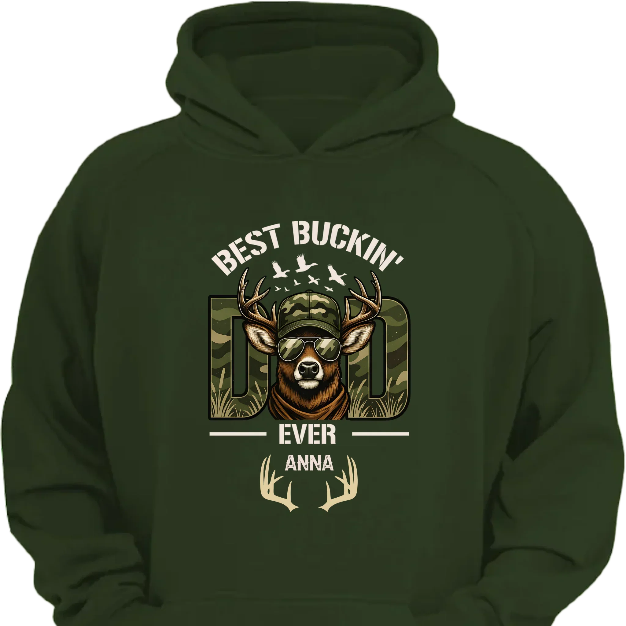 Hunter Dad Best Buckin' Dad Custom Kids Name - Personalized Shirt - Joliny