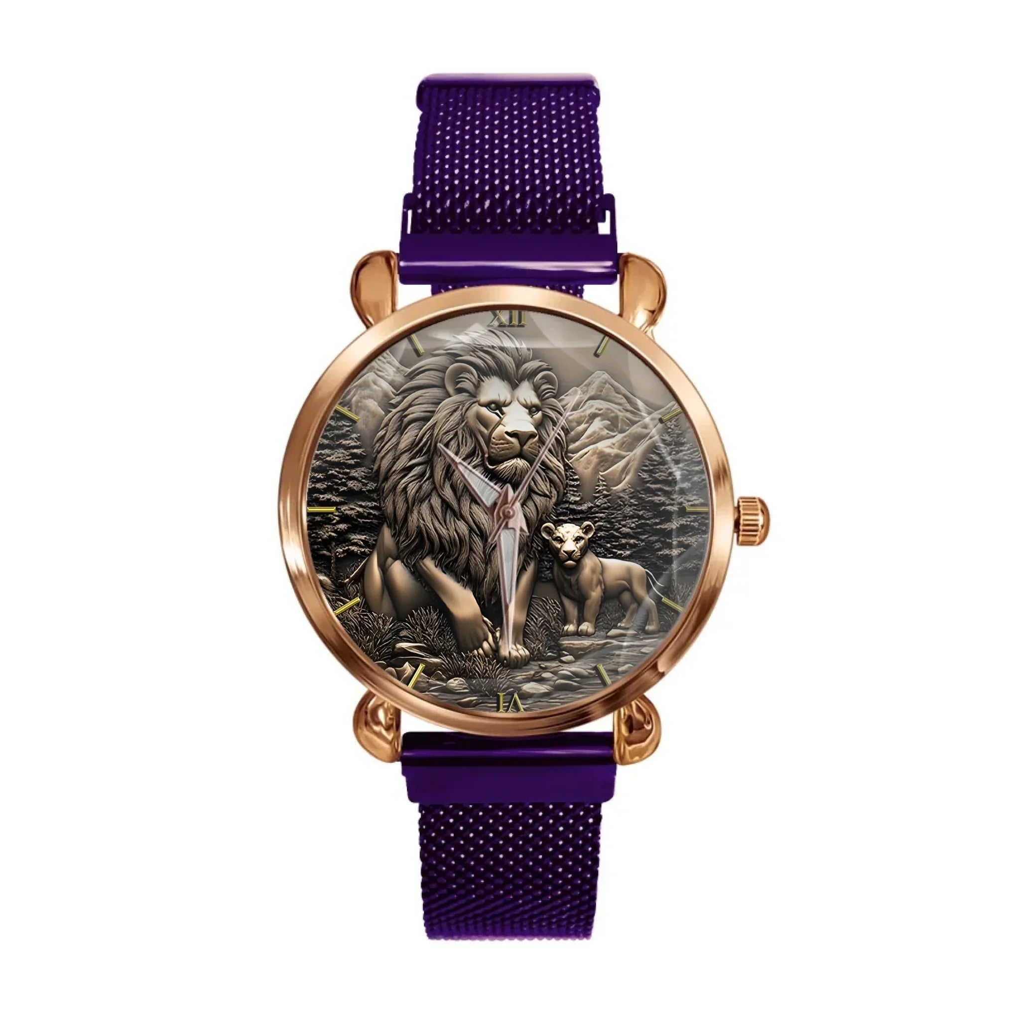 The King of Beasts - Personalized Parent-Child Name Animal Print Watch - Joliny