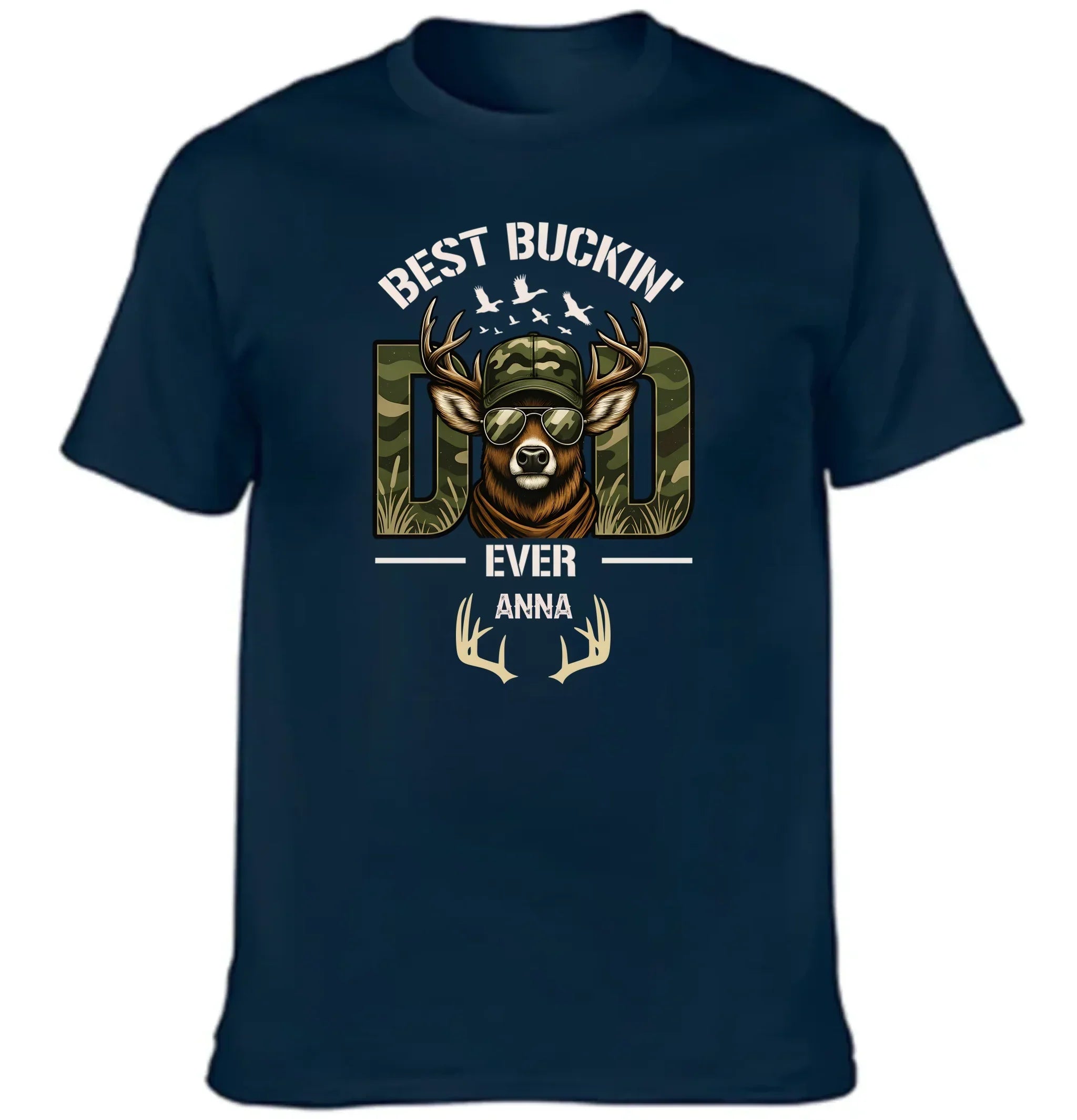 Hunter Dad Best Buckin' Dad Custom Kids Name - Personalized Shirt - Joliny