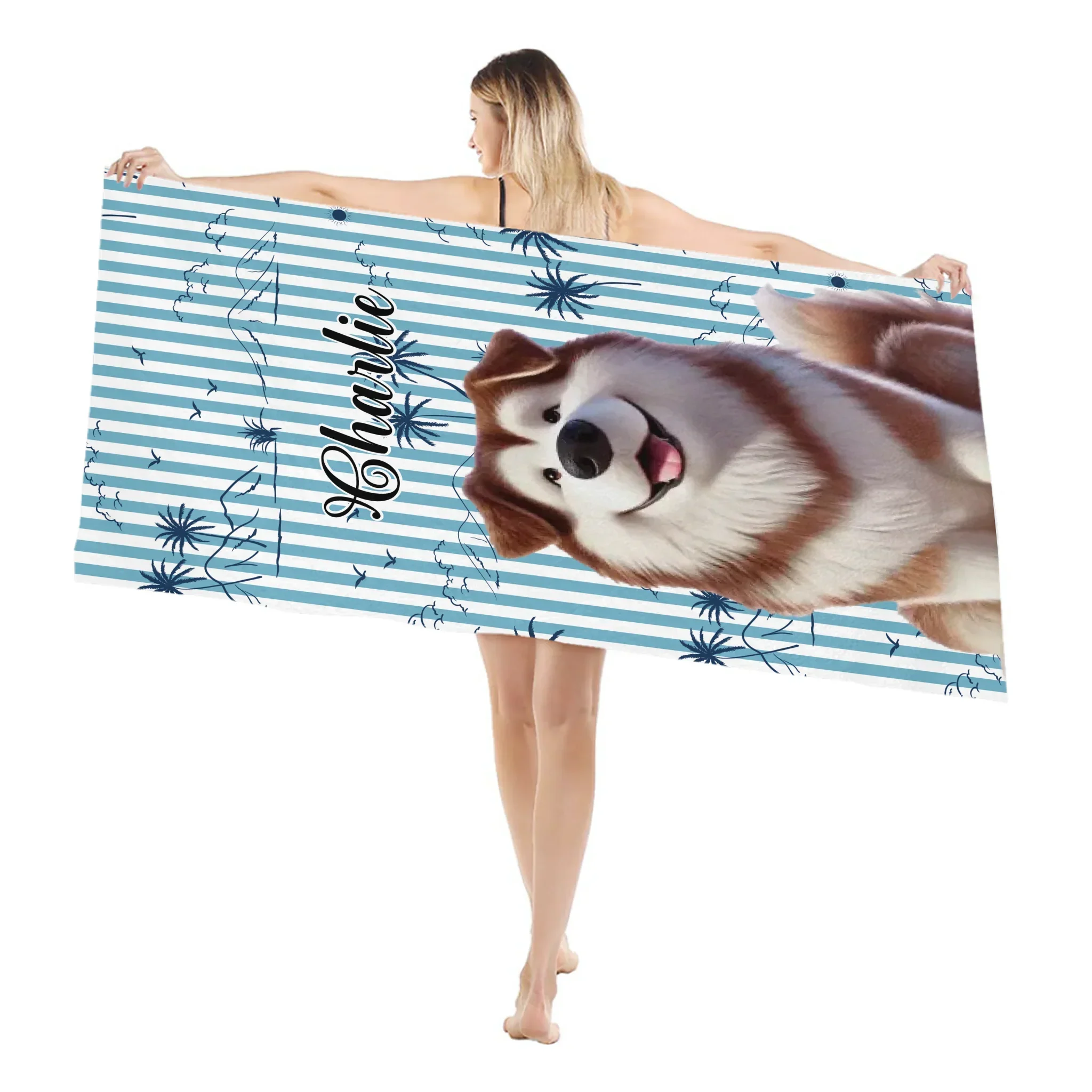 Summer With Pet - Personalized Quick-Dry Beach Towel