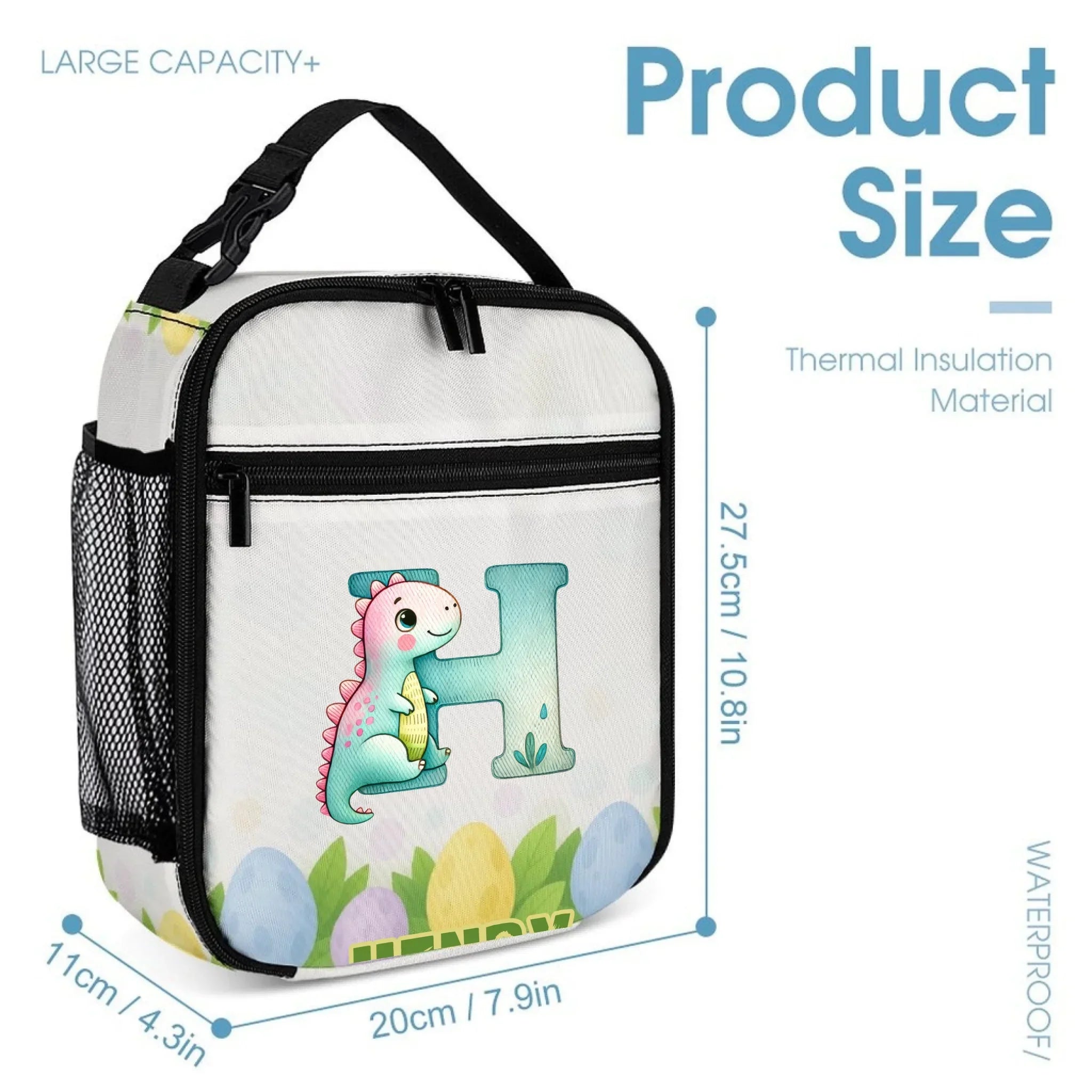 Customized Backpacks for Kids - Cartoon Dinosaur Design with Customized Name and Initials - School Season Gift for Kids - Joliny