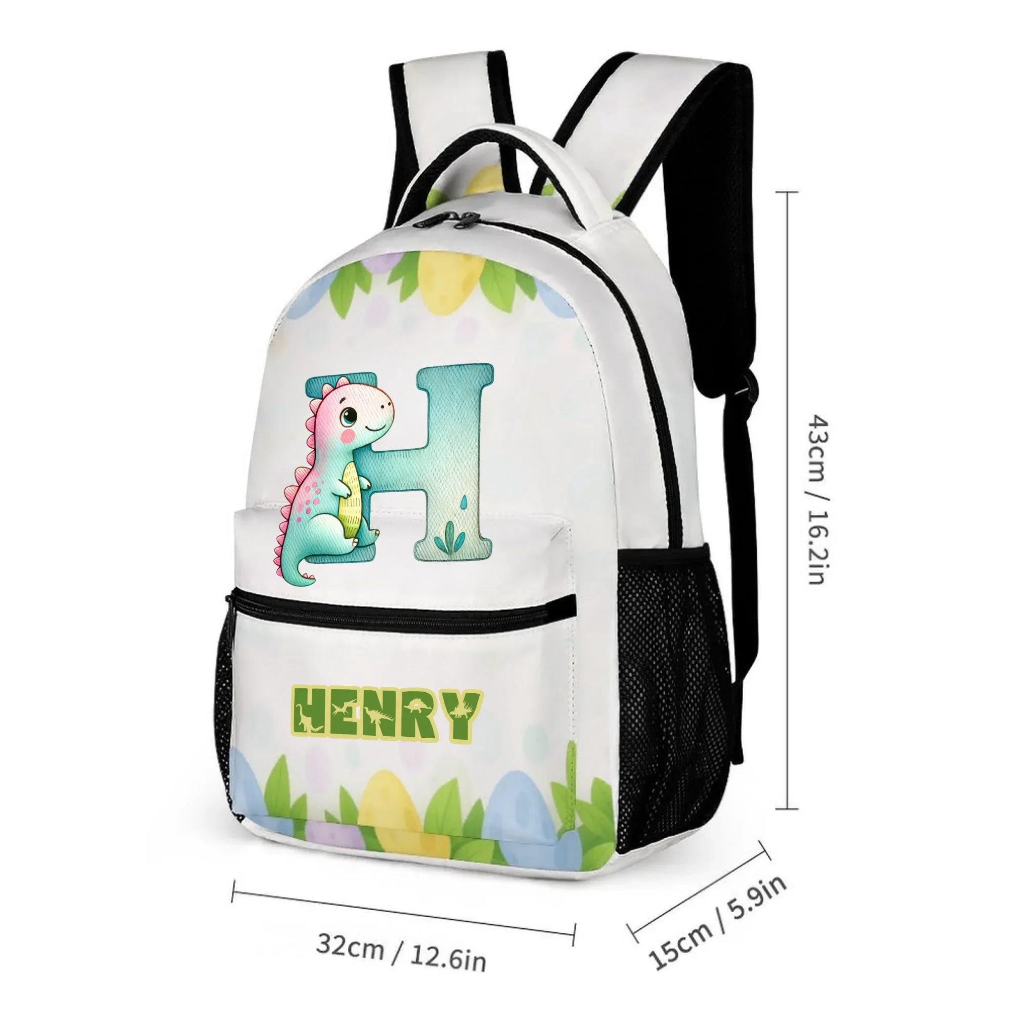 Customized Backpacks for Kids - Cartoon Dinosaur Design with Customized Name and Initials - School Season Gift for Kids - Joliny