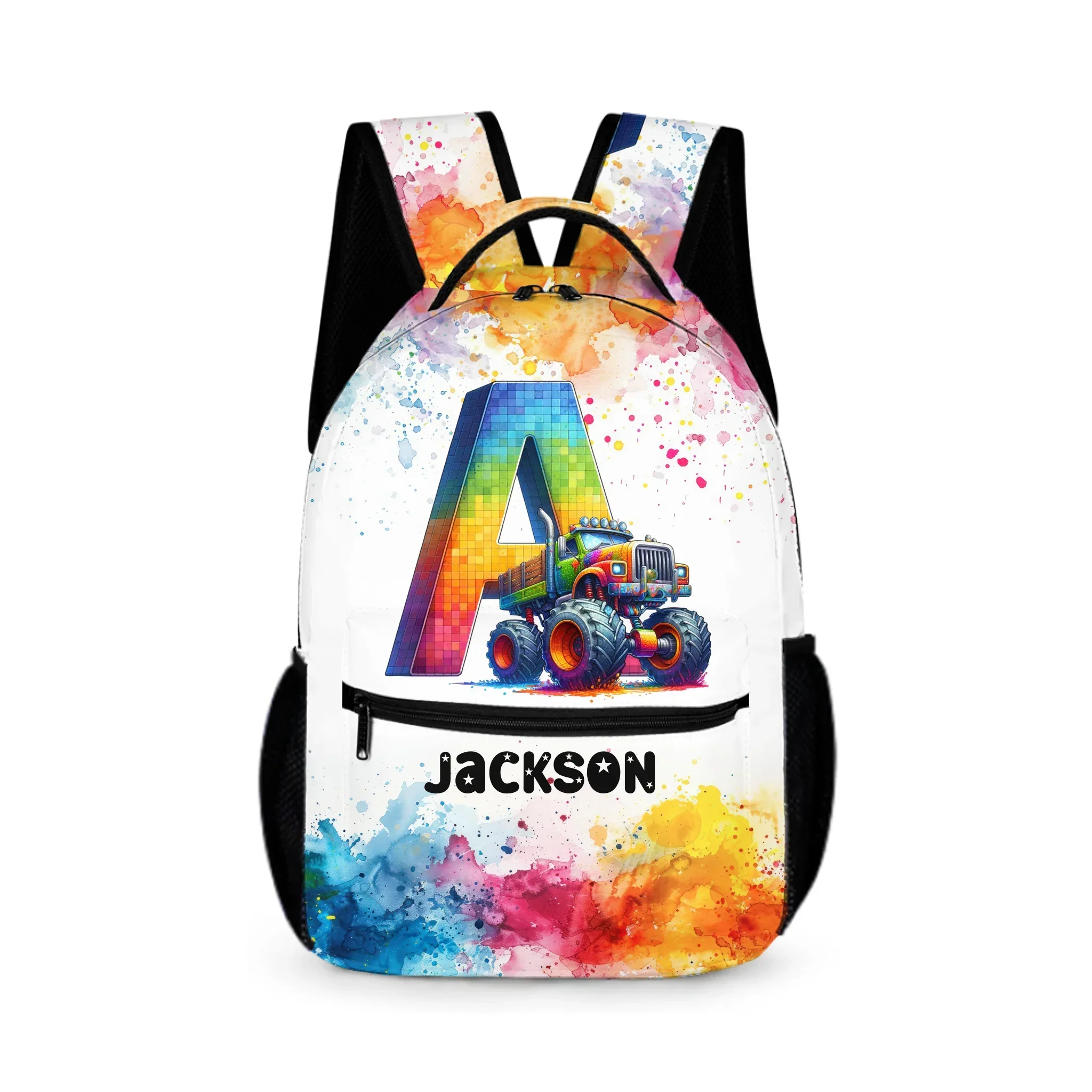 Monster Truck Personalized Initials Customized Backpack - Gift for Kids - Joliny
